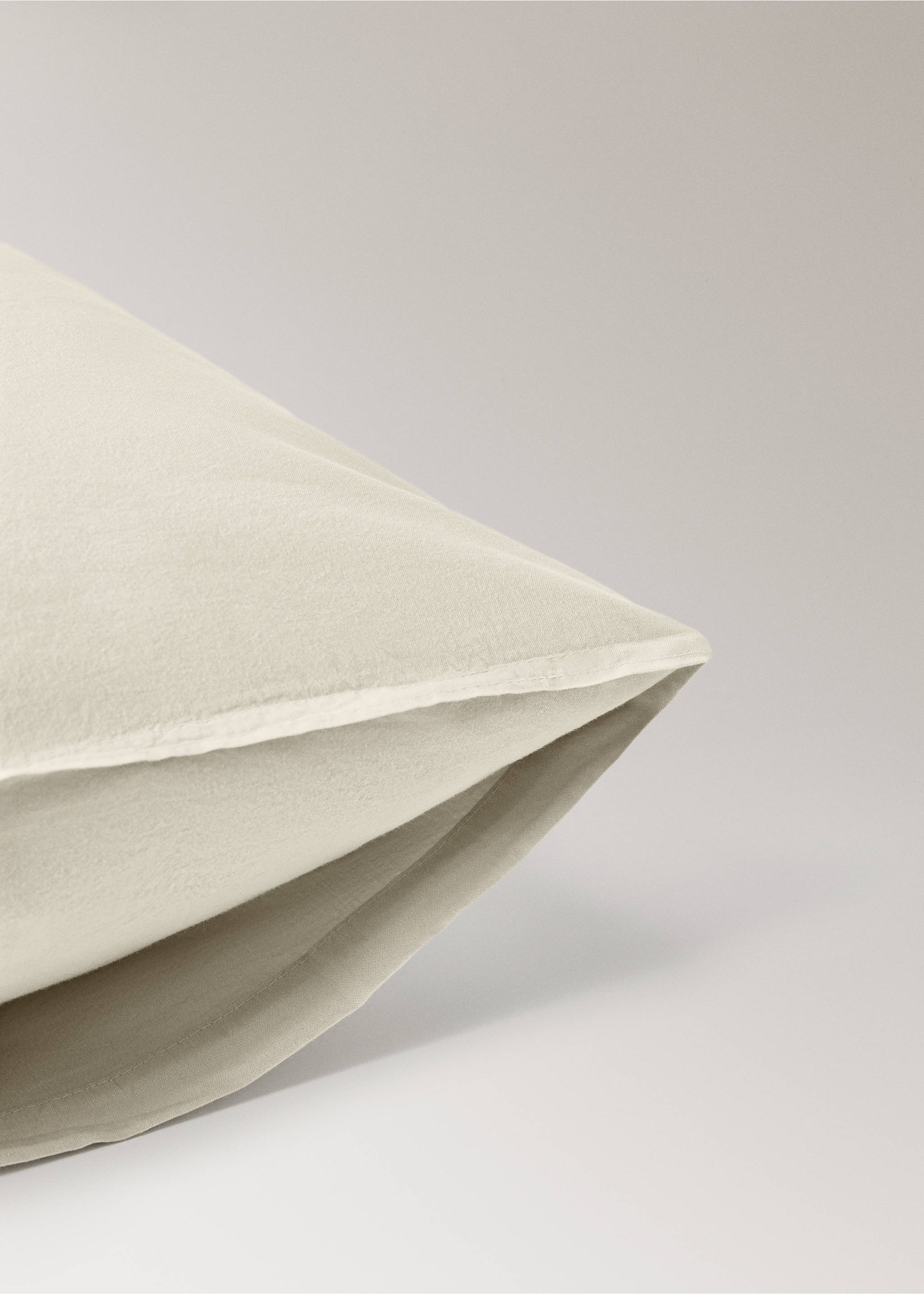 Children's washed cotton double-stitched pillowcase 50x75 cm - Details of the article 2, Pastel Green. Ref: 17011639-00.