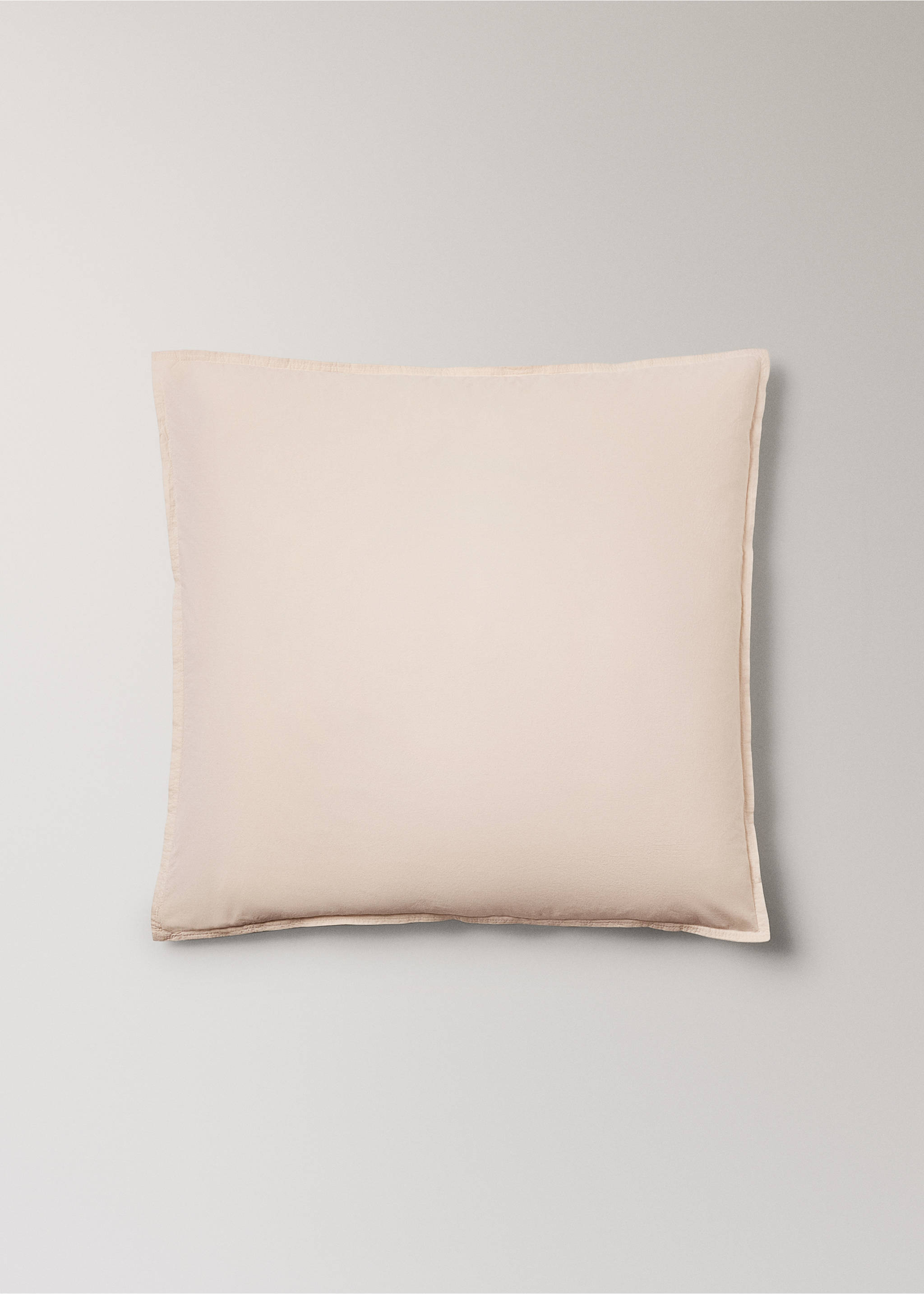 Children's washed cotton double-stitched pillowcase 60x60 cm - Article without model, Ecru. Ref: 17011640-00.
