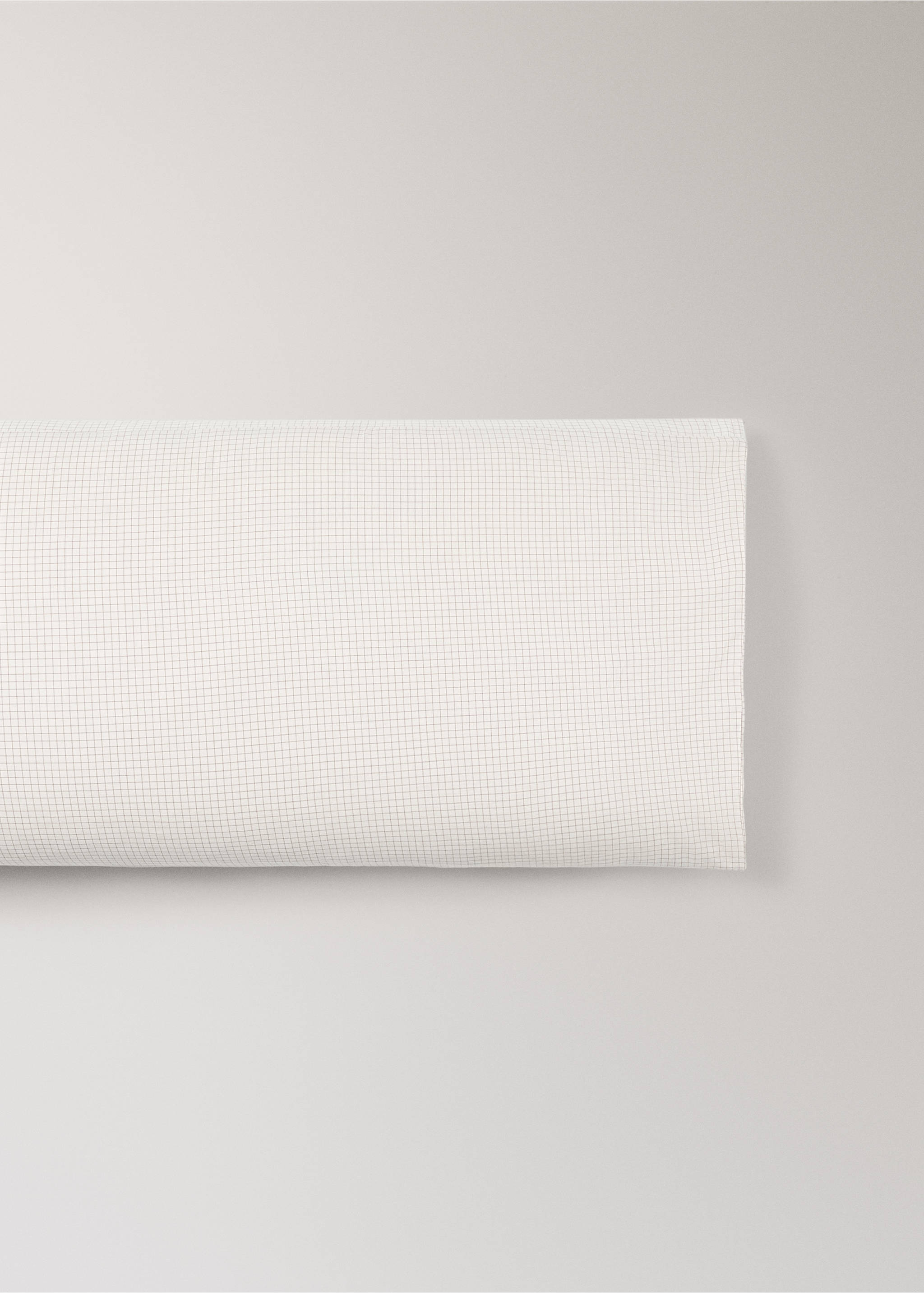 Cotton mini-check children's pillowcase 45x110cm - Article without model, Ecru. Ref: 17011641-00.