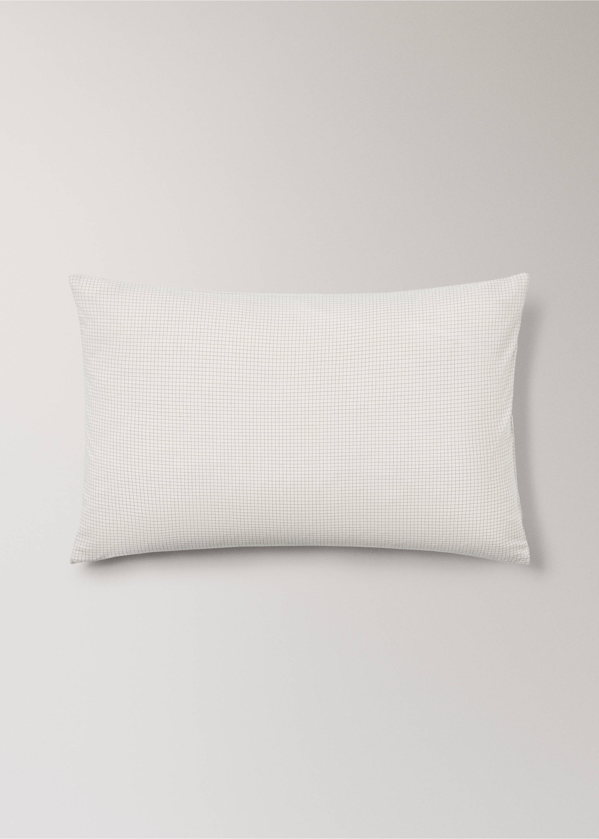 Cotton mini-check children's pillowcase 50x75 cm - Article without model, Ecru. Ref: 17011642-00.