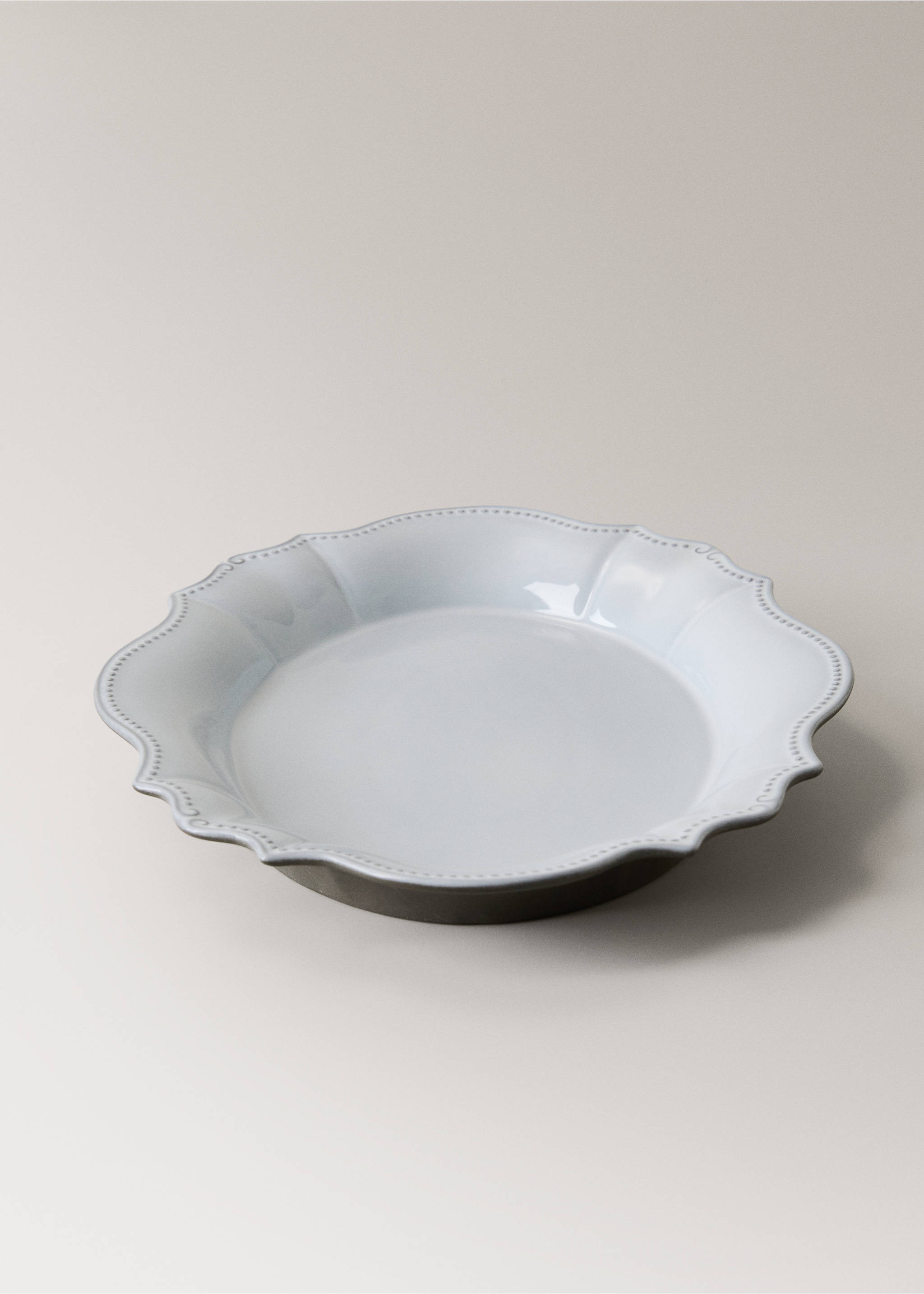 Tablett aus recyceltem Gres - Detail des Artikels 2, Hellgrau/Pastellgrau. Ref: 17012037-00.