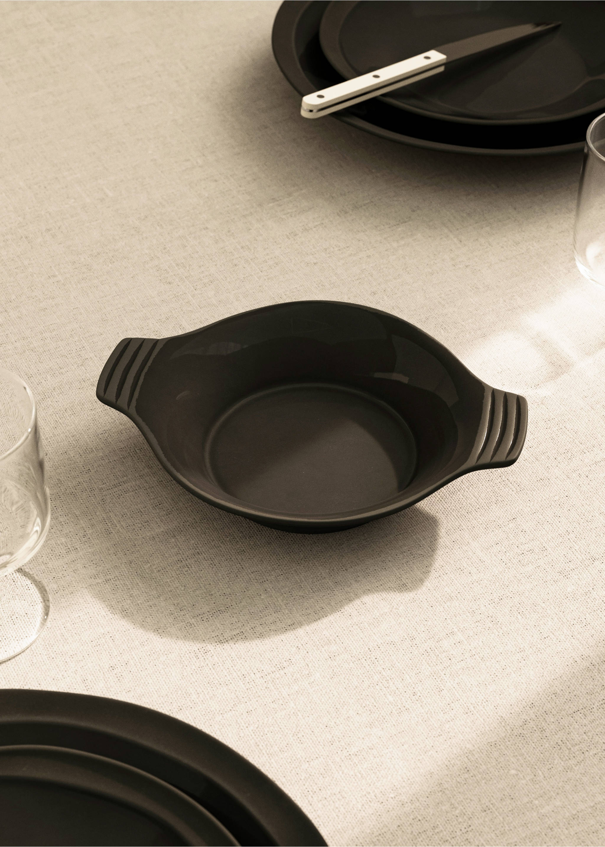 Recycling-Gres-Schüssel - Allgemeine Ansicht, Mittelbraun. Ref: 17012038-00.