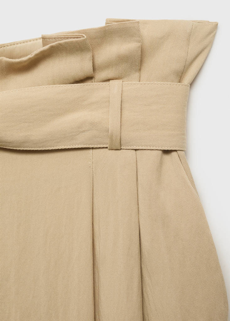 Lyocell paperbag trousers — Beige