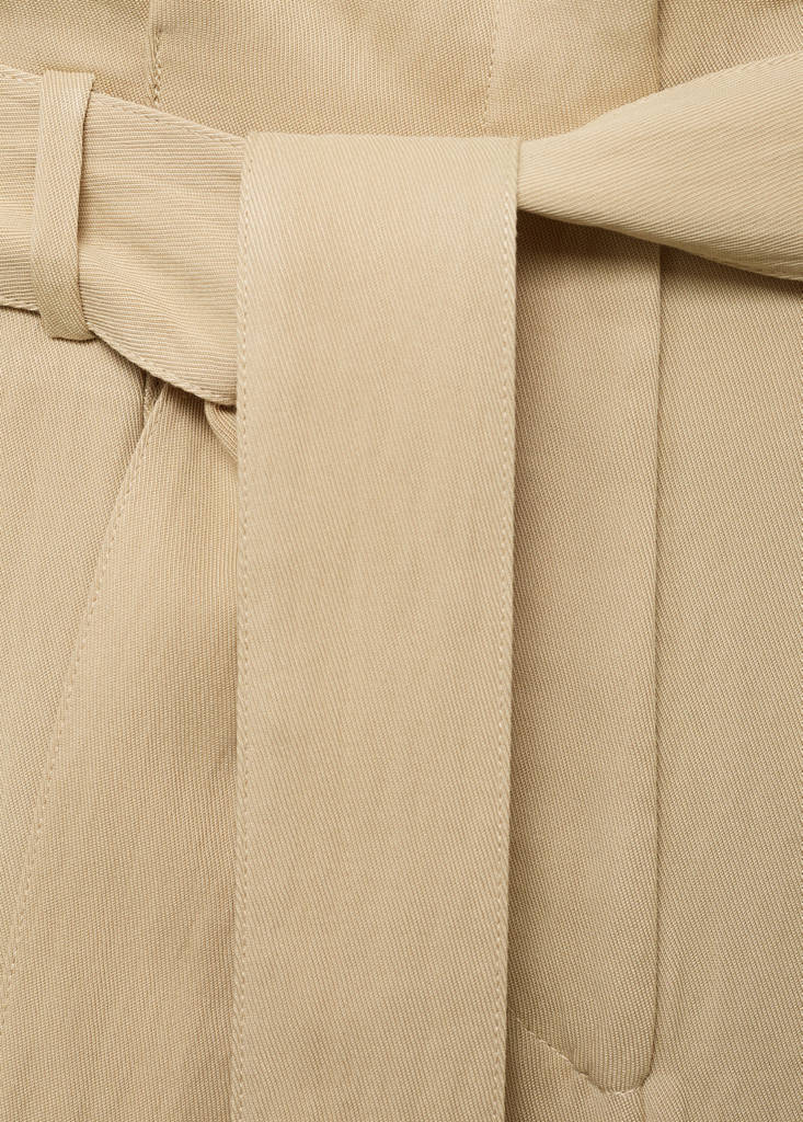 Lyocell paperbag trousers — Beige