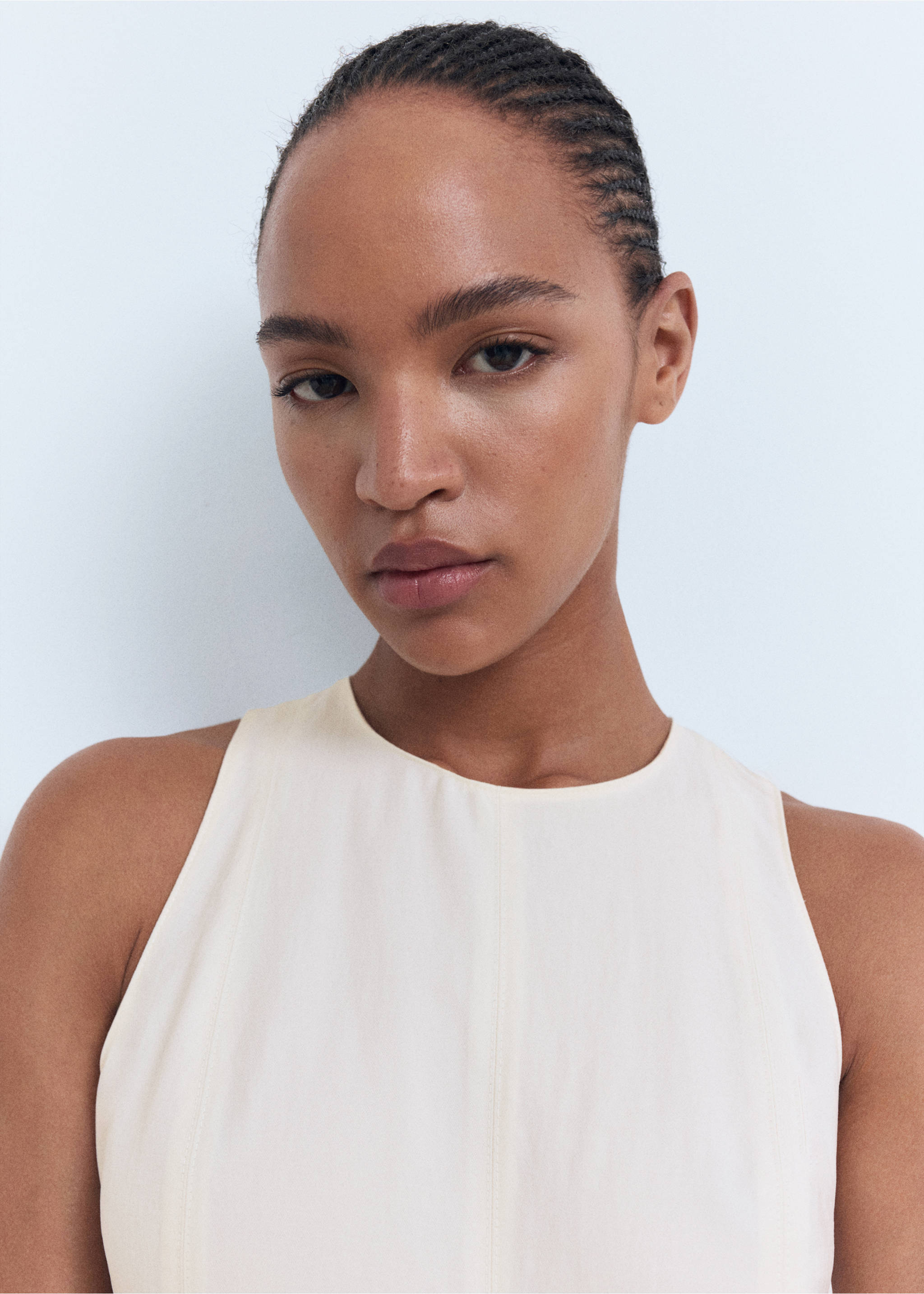 Расклешенное миди-платье - Деталь изделия 1, Экрю. Ref: 17012537-00.