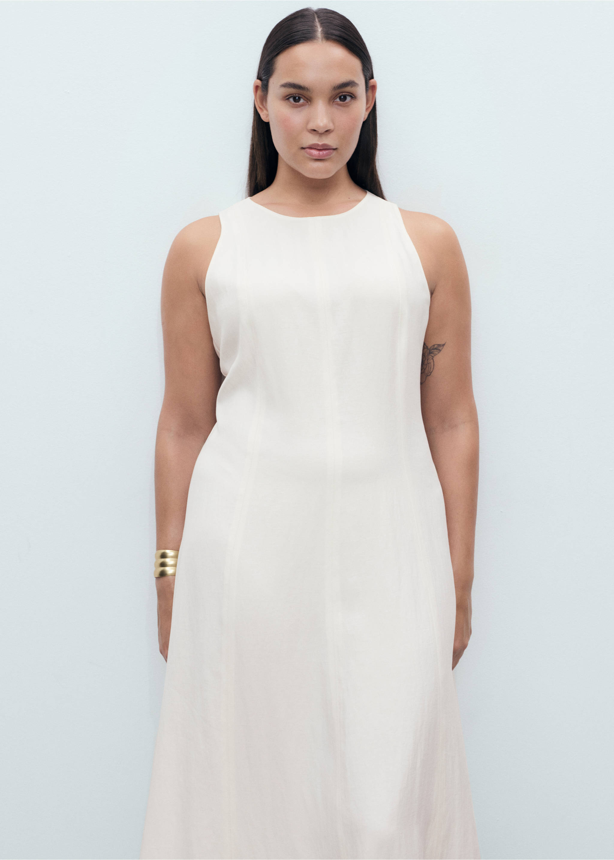 Расклешенное миди-платье - Деталь изделия 5, Экрю. Ref: 17012537-00.