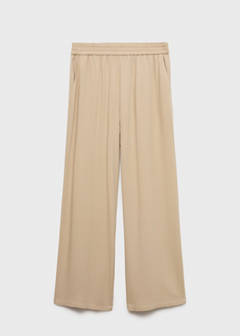 Straight-fit trousers with elastic waist — Beige 5