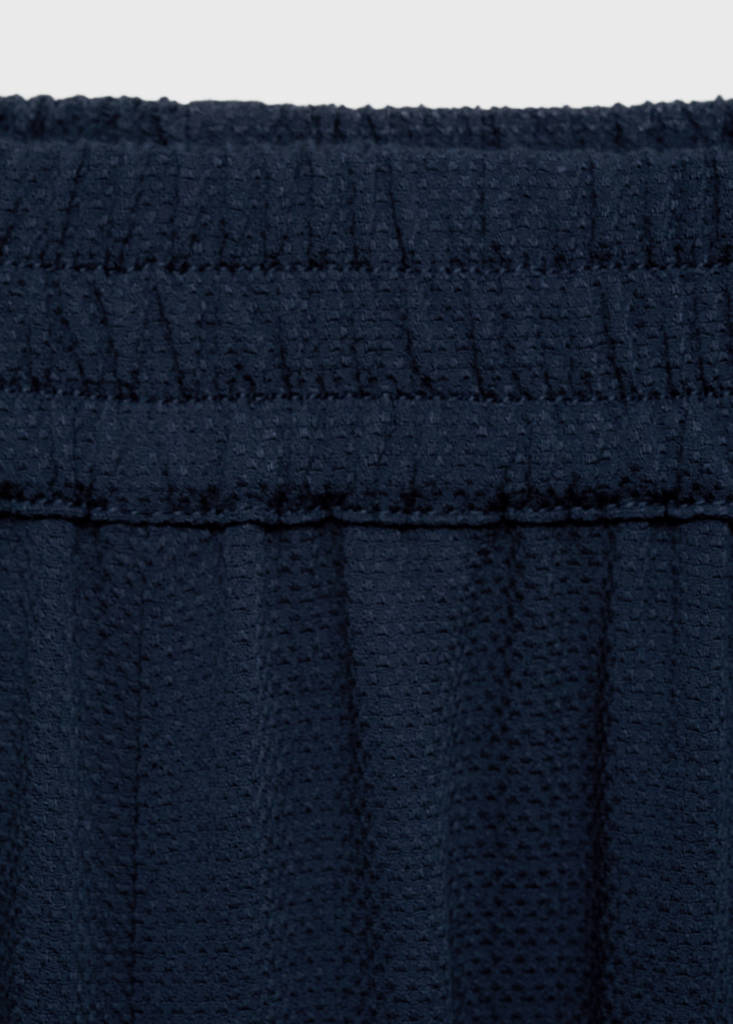 Straight-fit trousers with elastic waist — Dark Navy