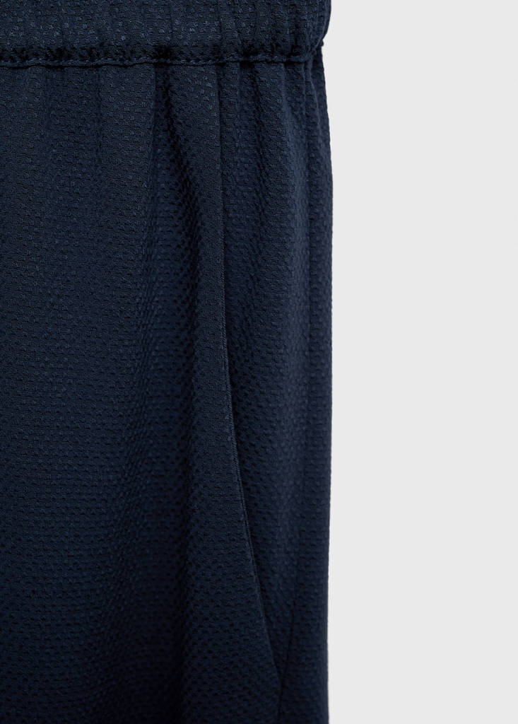 Straight-fit trousers with elastic waist — Dark Navy