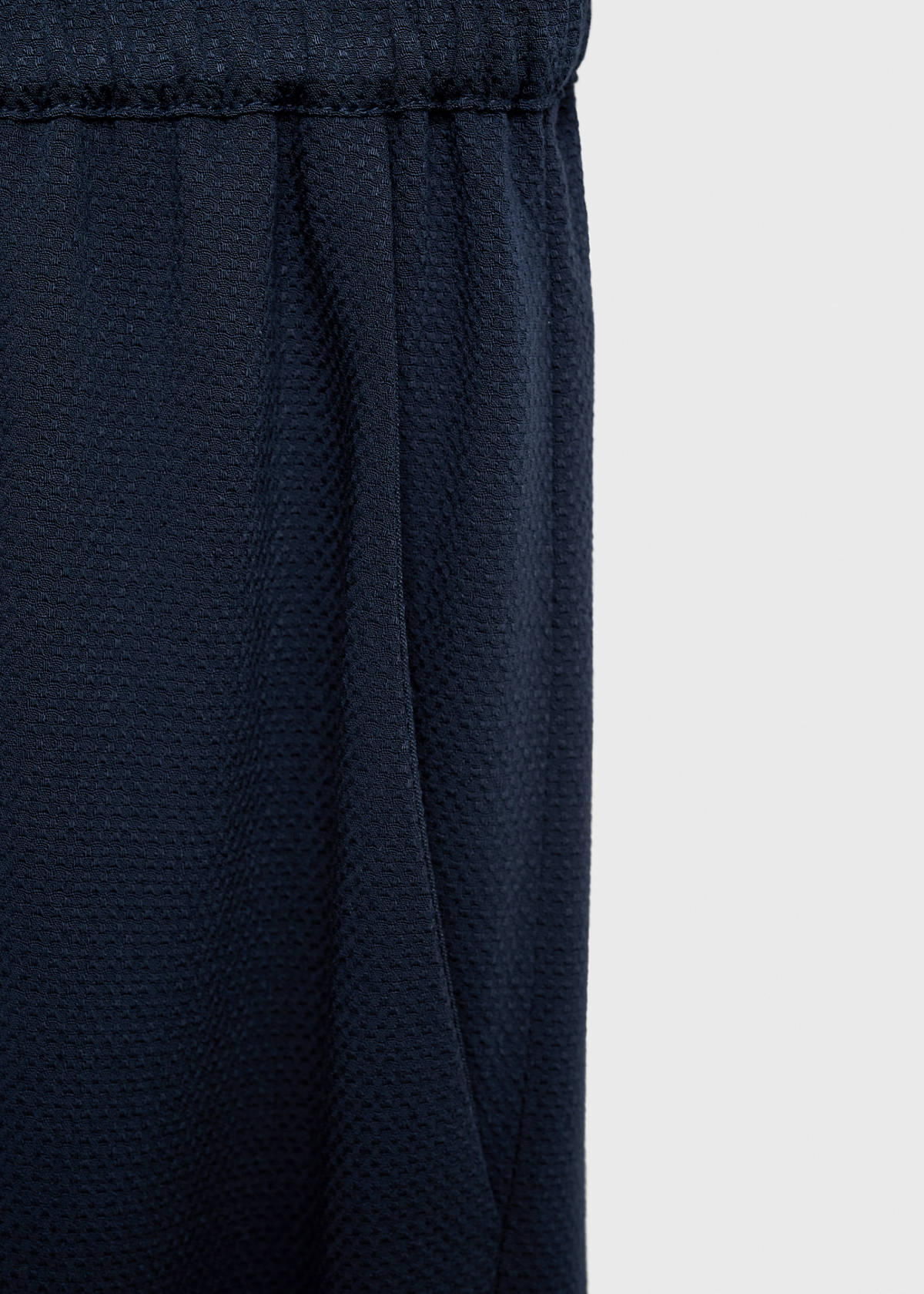 Straight-fit trousers with elastic waist — Dark Navy