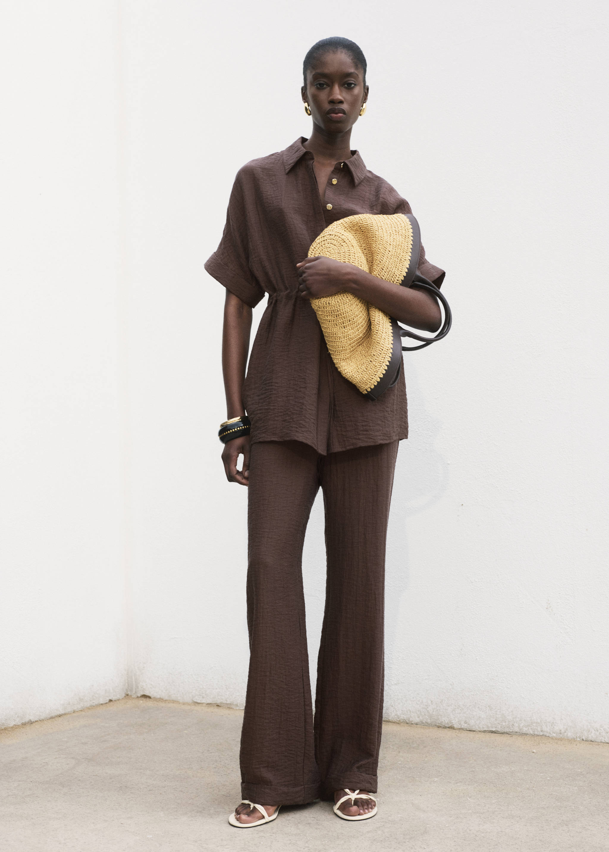 Lyocell pants with elastic waistband - General plane