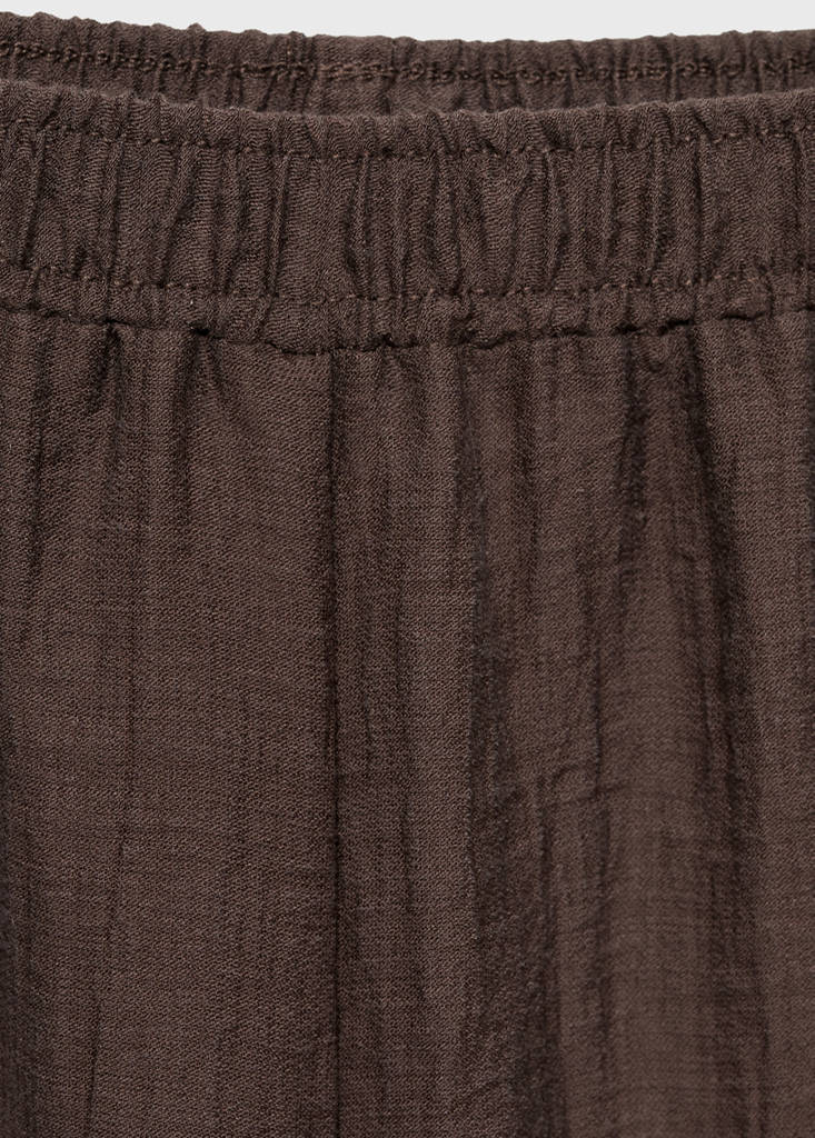 Lyocell trousers with elastic waistband — Chocolate
