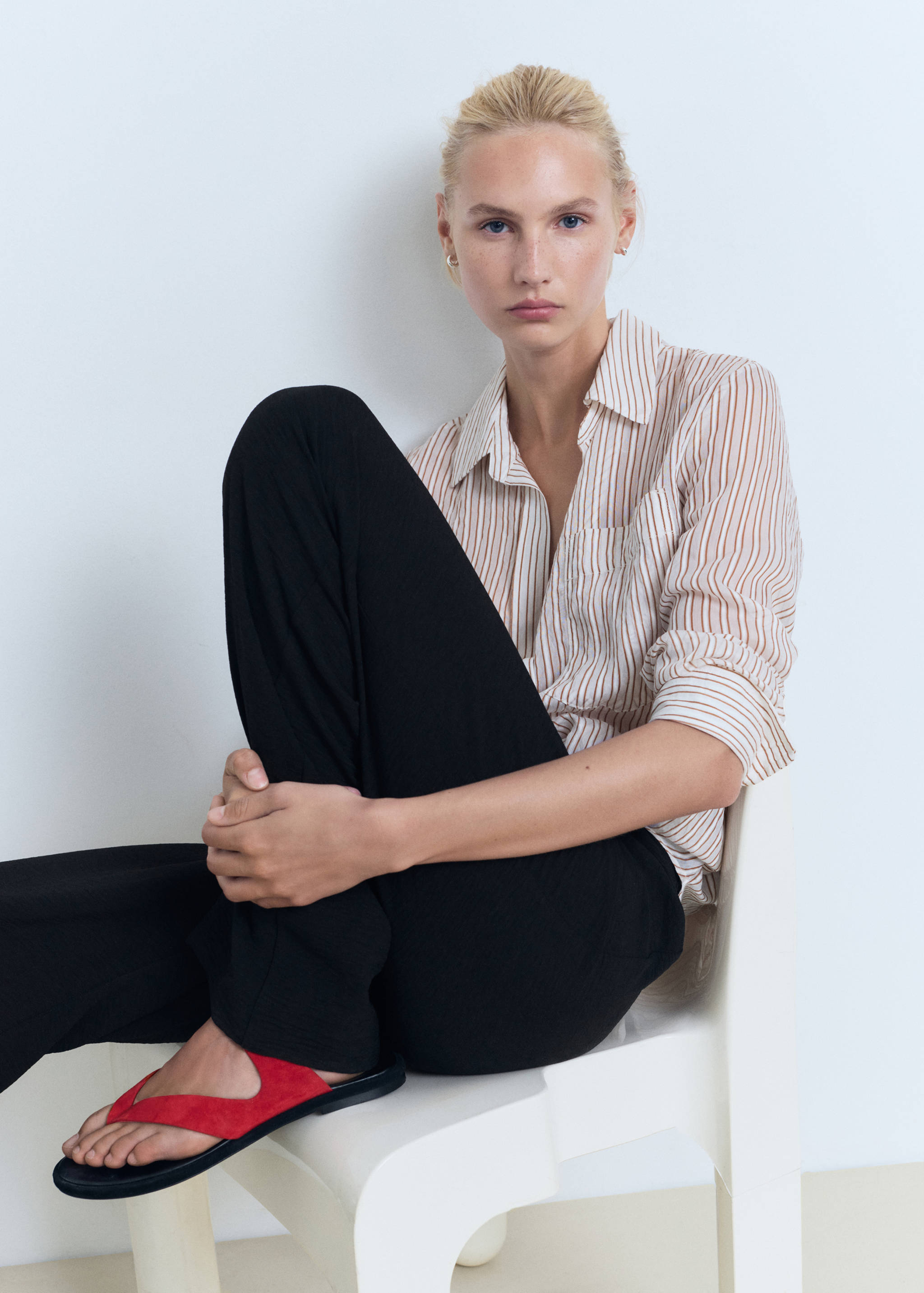 Straight fit hlače s ušitcima - Detalji artikla 2