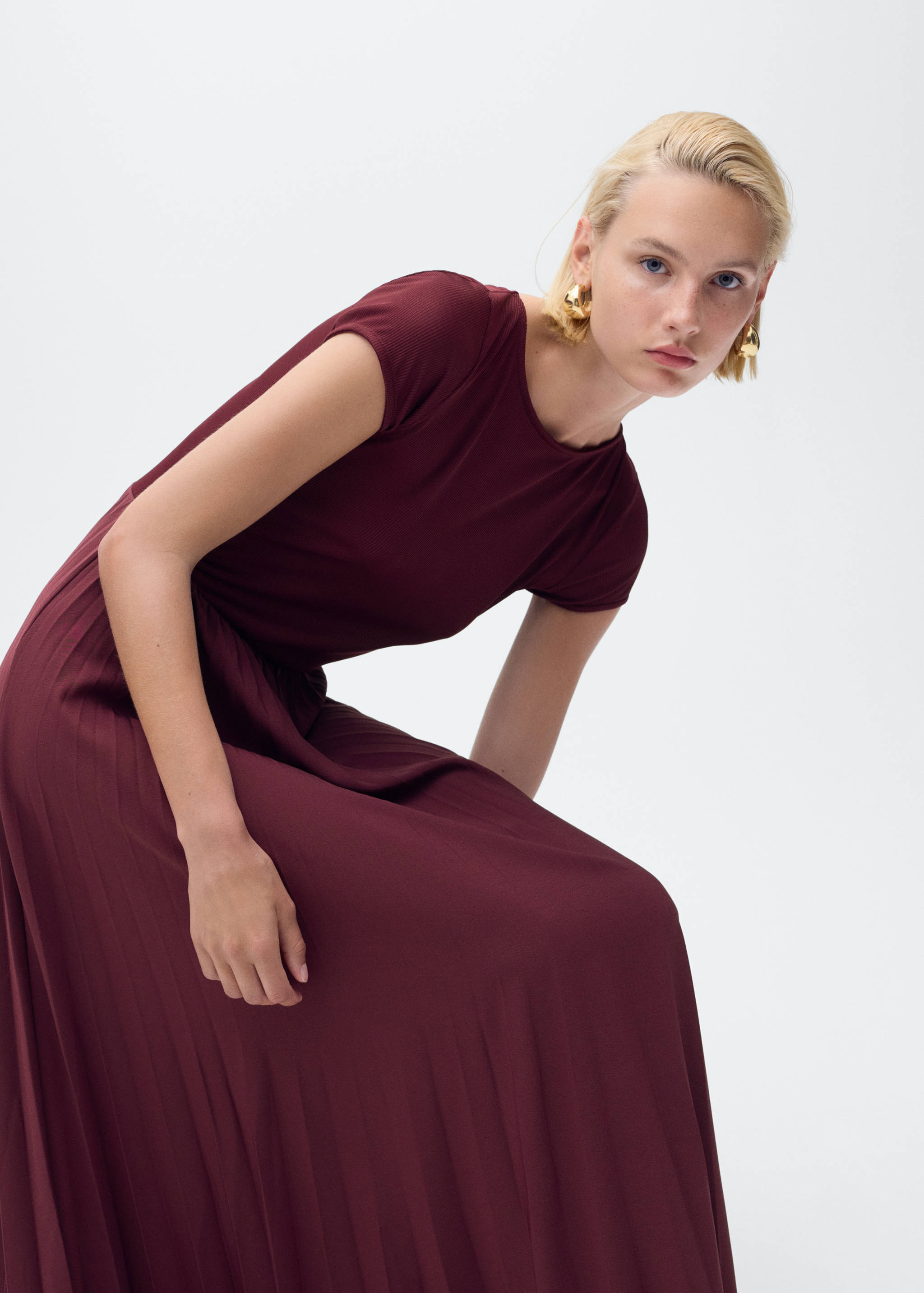 Vestido plissado combinado - Pormenor do artigo 6