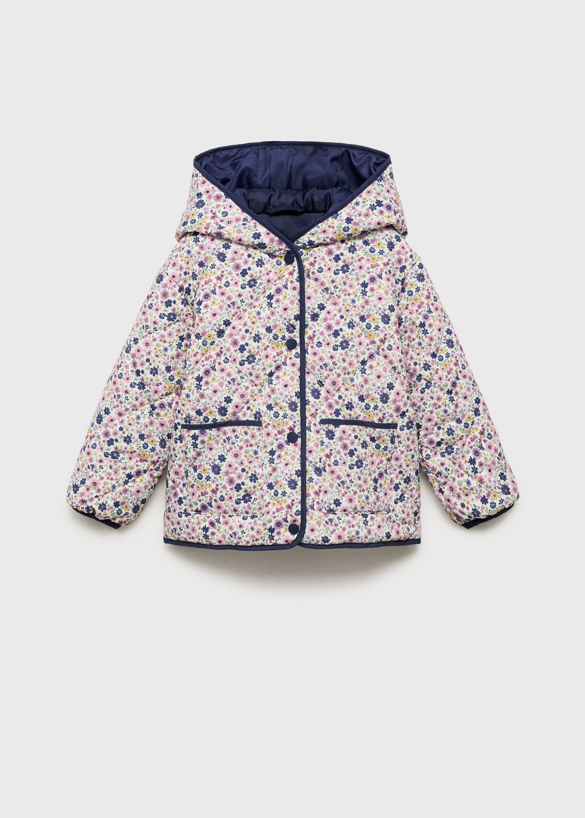 Flowers print quilted anorak - Article without model