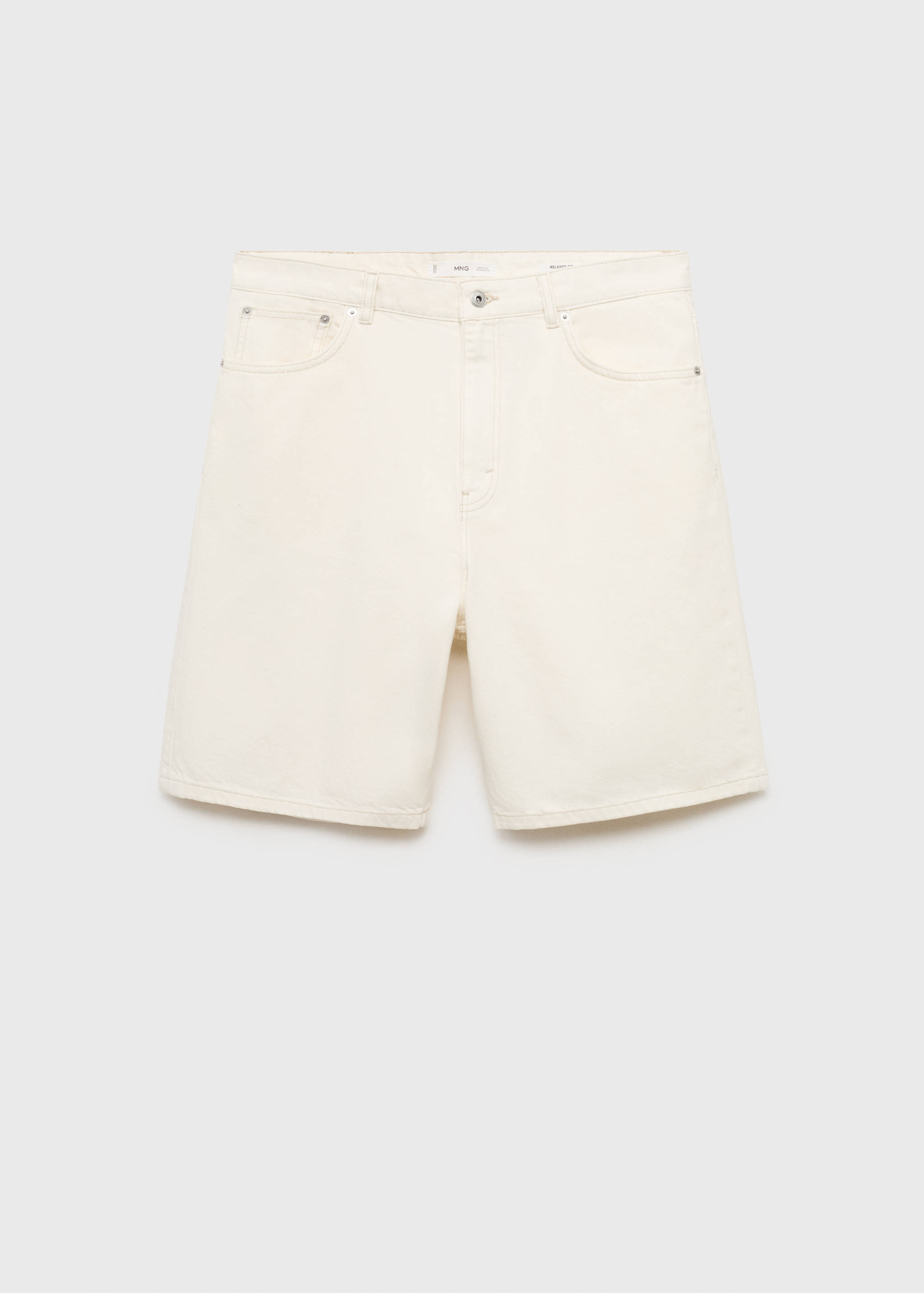 Denim relaxed-fit bermuda shorts - Article without model