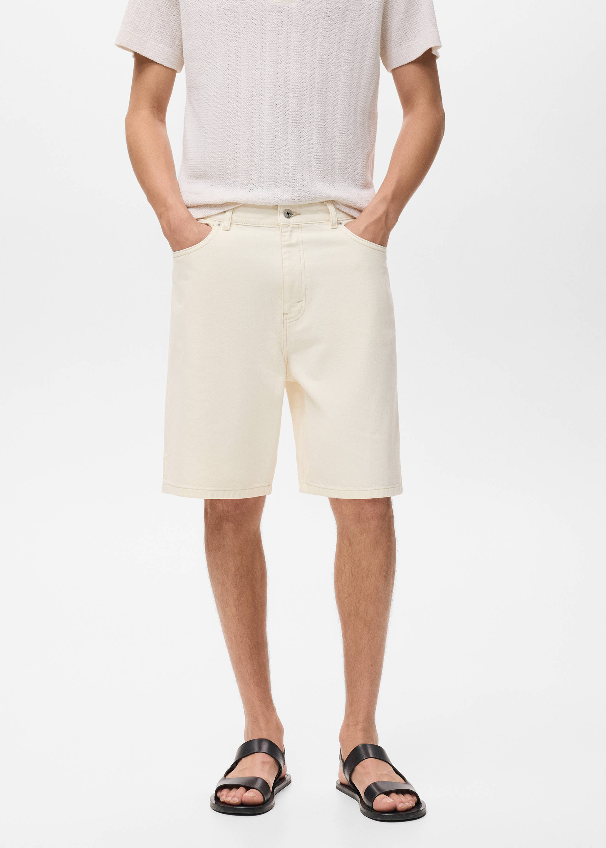 Bermudas vaqueras relaxed fit - Plano medio