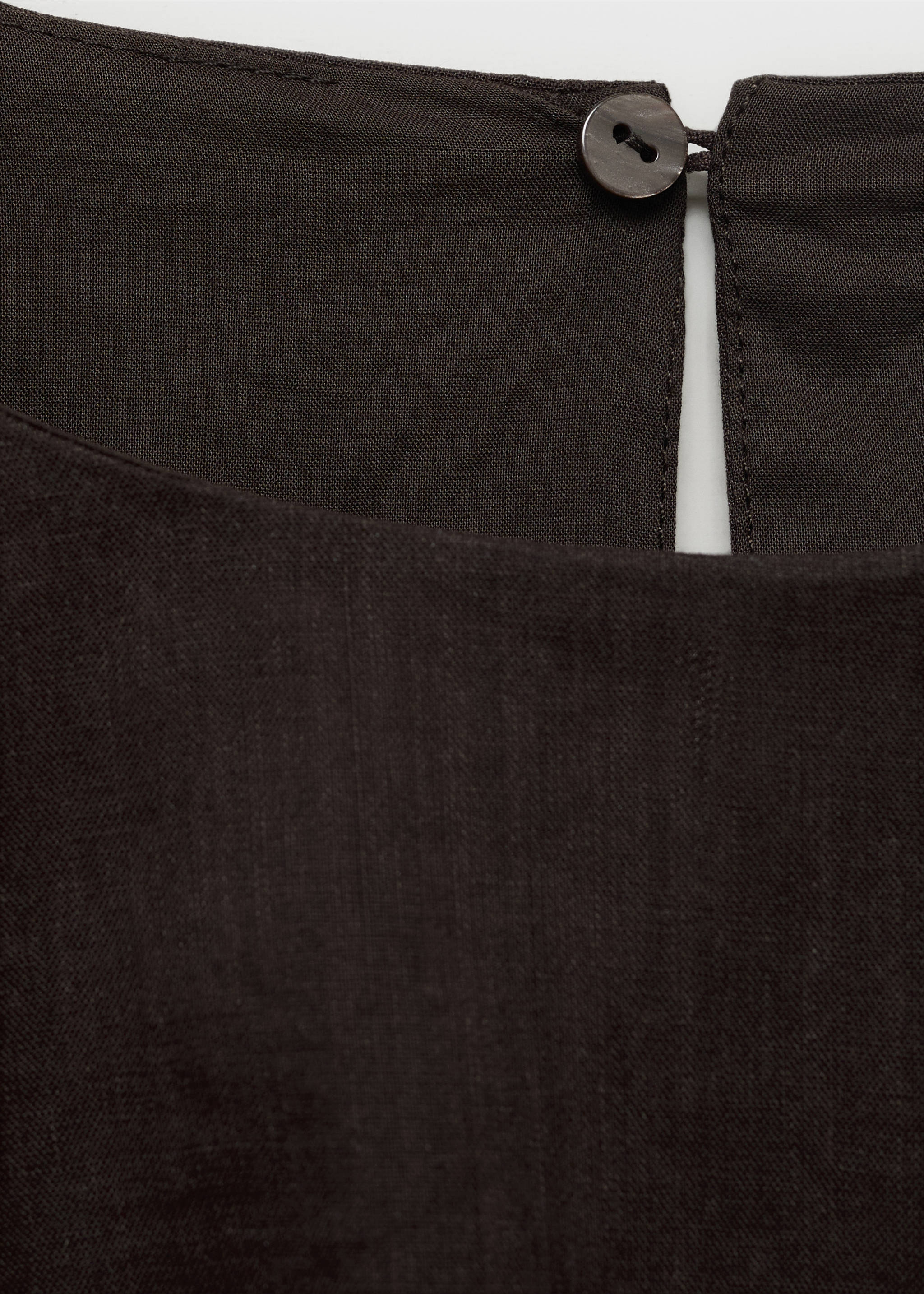 Chemisier en ramie court bouffant - Détail de l'article 8, Marron. Ref: 17012902-00.