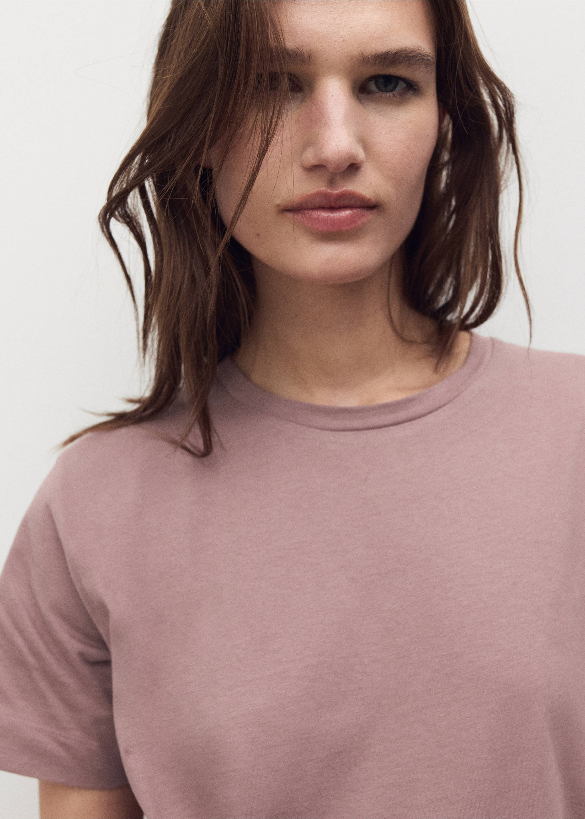 Cotton two-piece short-sleeved pyjamas - Details of the article 3, Medium Brown. Ref: 17012904-00.