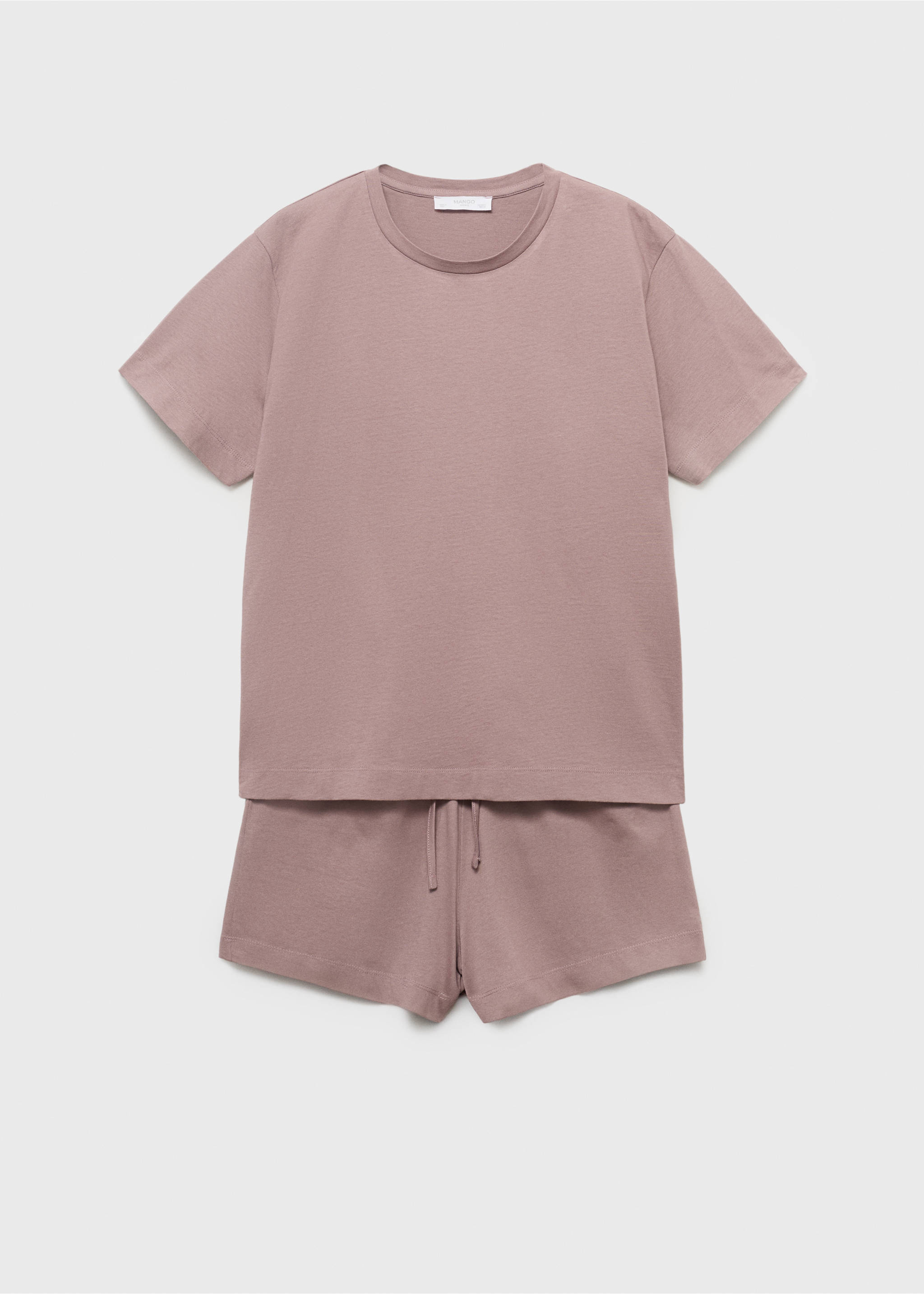 Cotton two-piece short-sleeved pyjamas - Article without model, Medium Brown. Ref: 17012904-00.