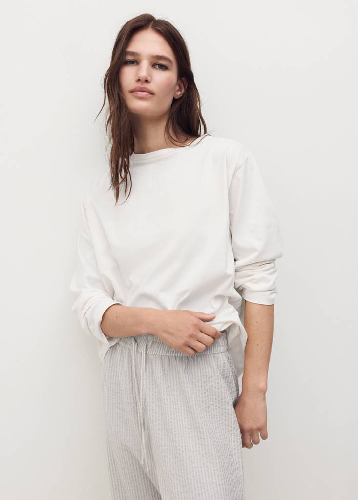 Seersucker striped two-piece pyjamas — Medium Brown