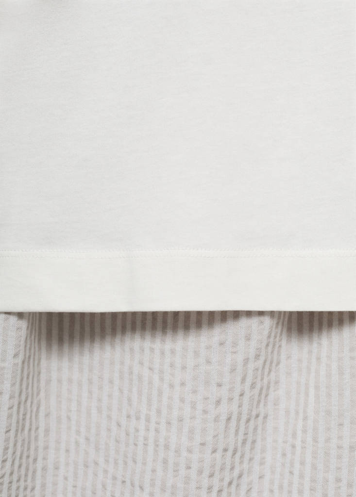 Seersucker striped two-piece pyjamas — Medium Brown