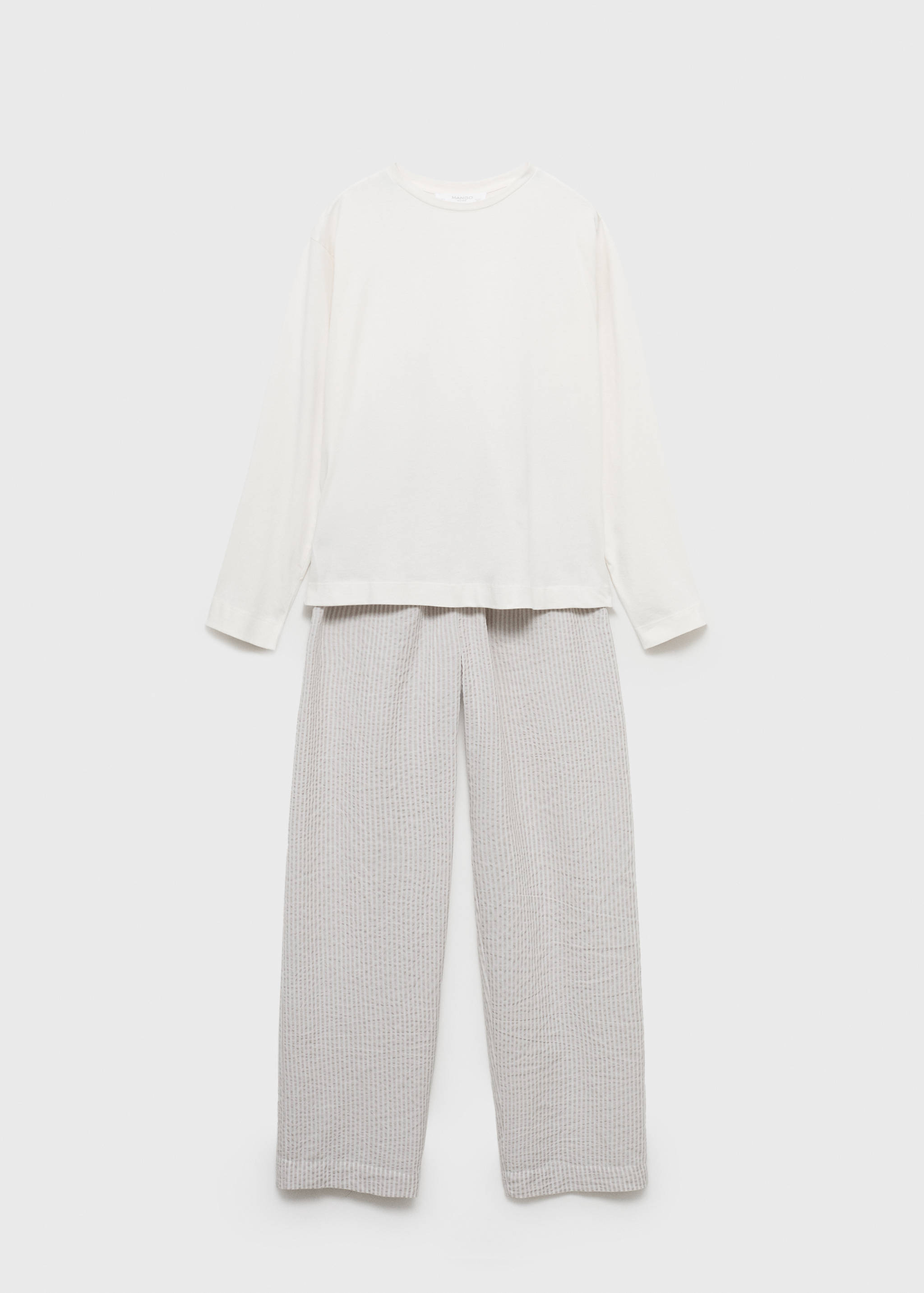 Seersucker striped two-piece pyjamas - Article without model