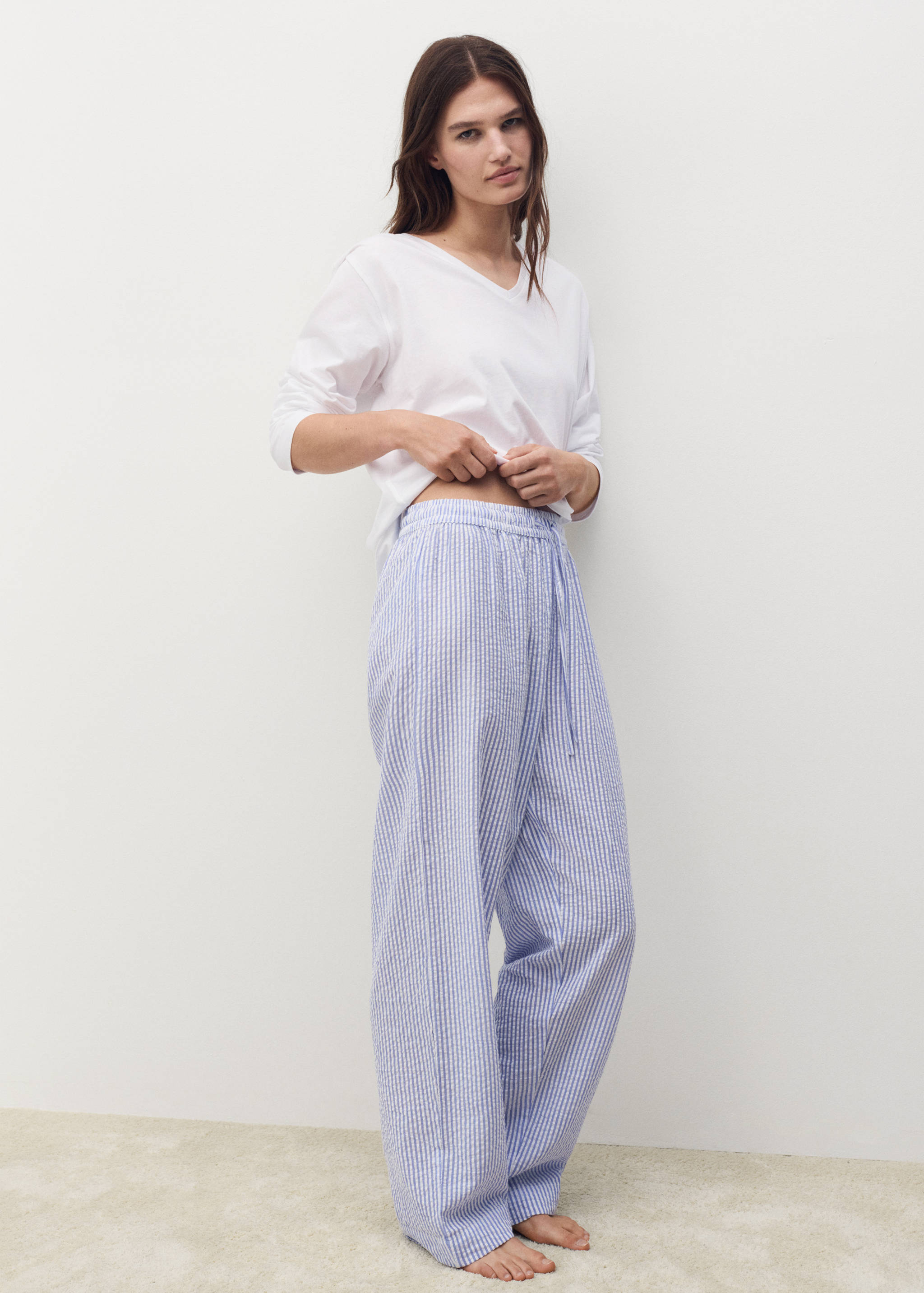 Pyjama deux pièces rayures seersucker - Détail de l'article 6