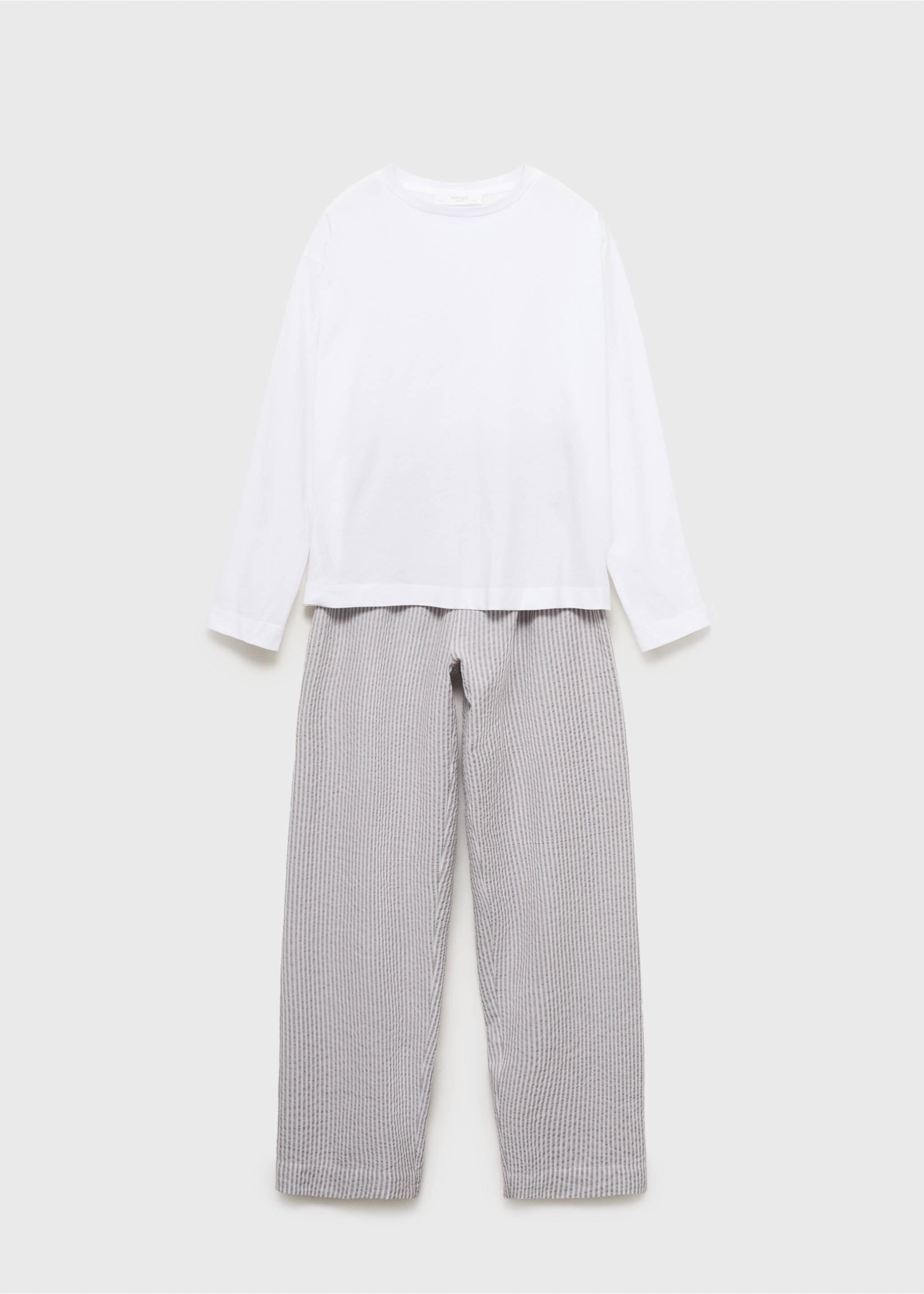 Pyjama deux pièces rayures seersucker - Article sans modèle, Gris anthracite. Ref: 17012905-00.