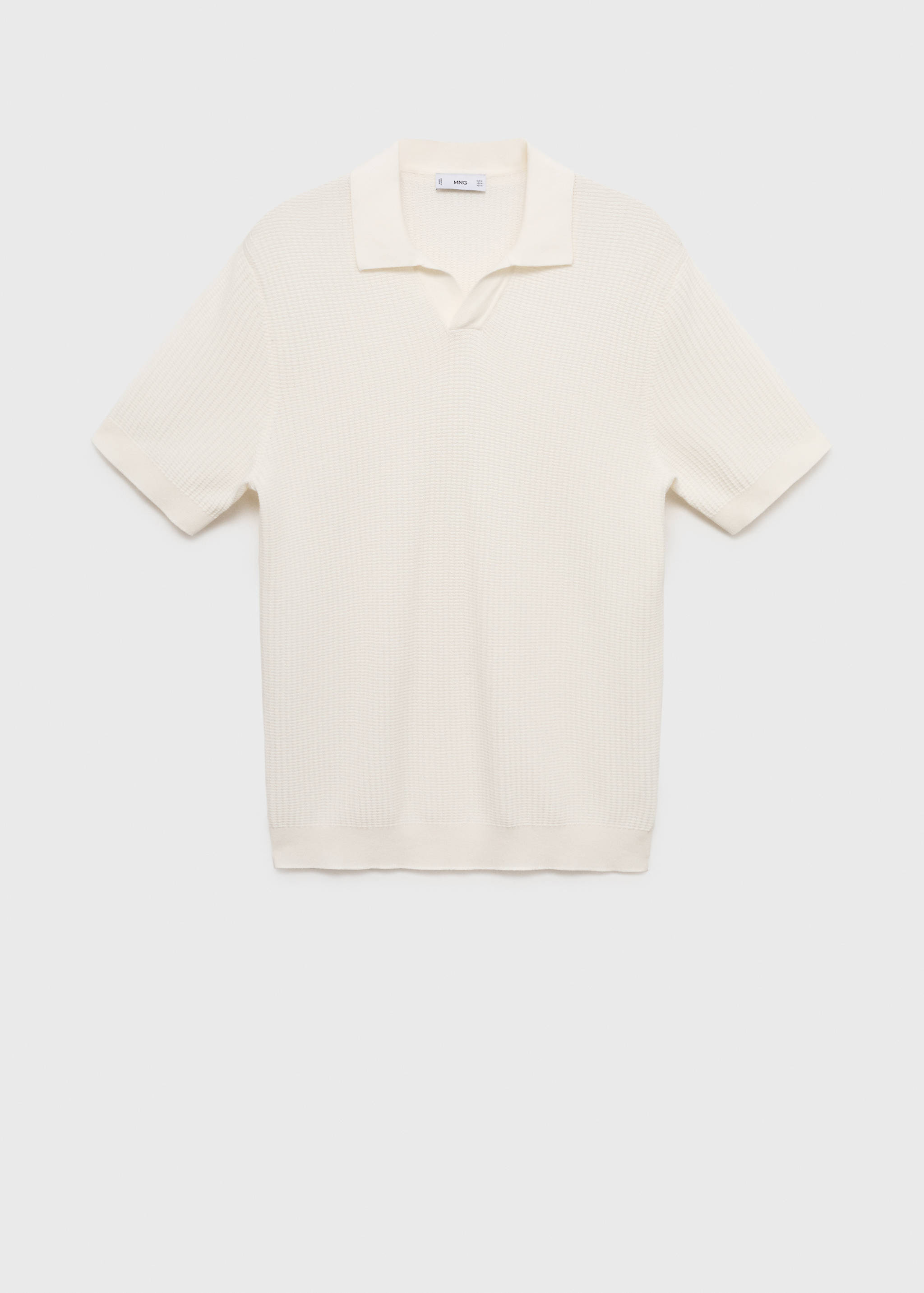 Structured cotton knitted polo shirt - Article without model