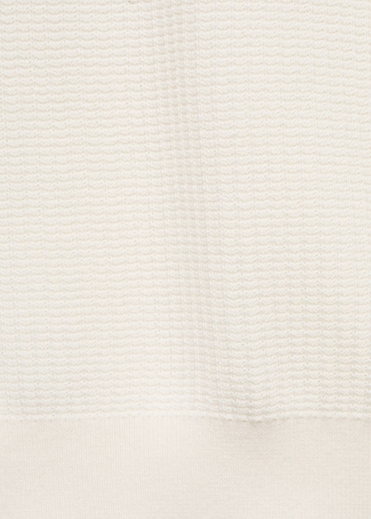 Structured cotton knitted polo shirt — Off White
