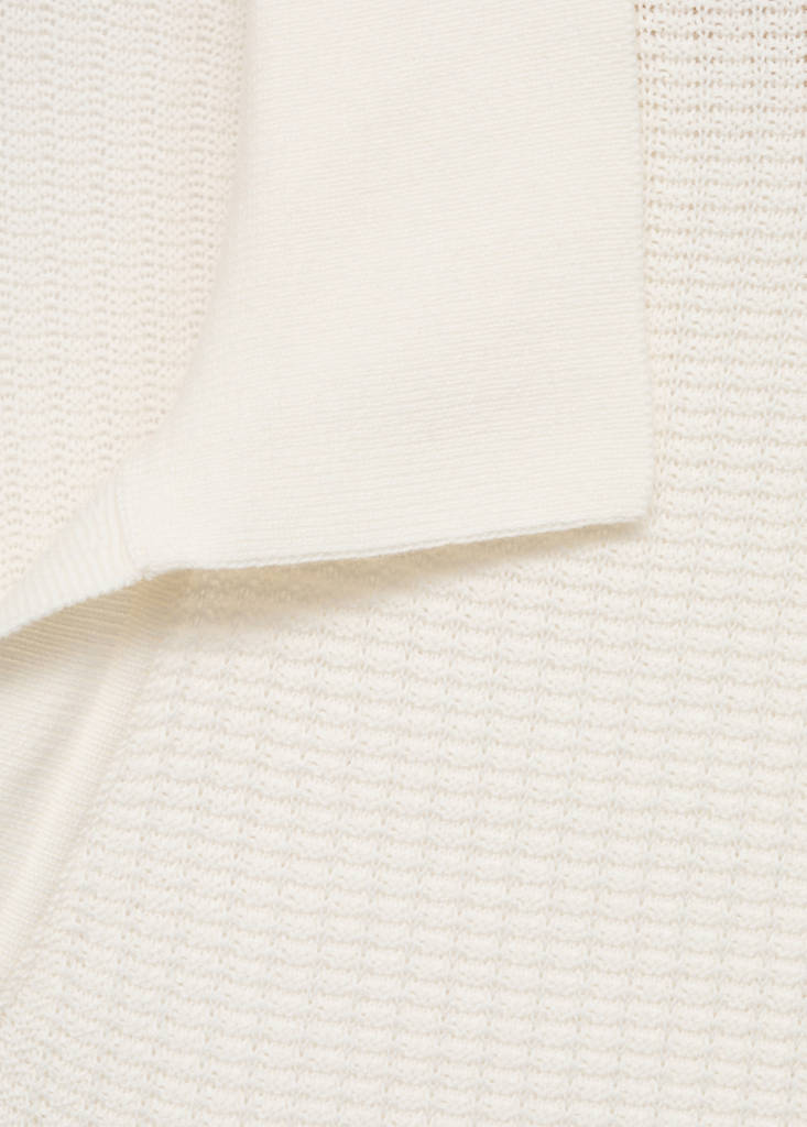 Structured cotton knitted polo shirt — Off White