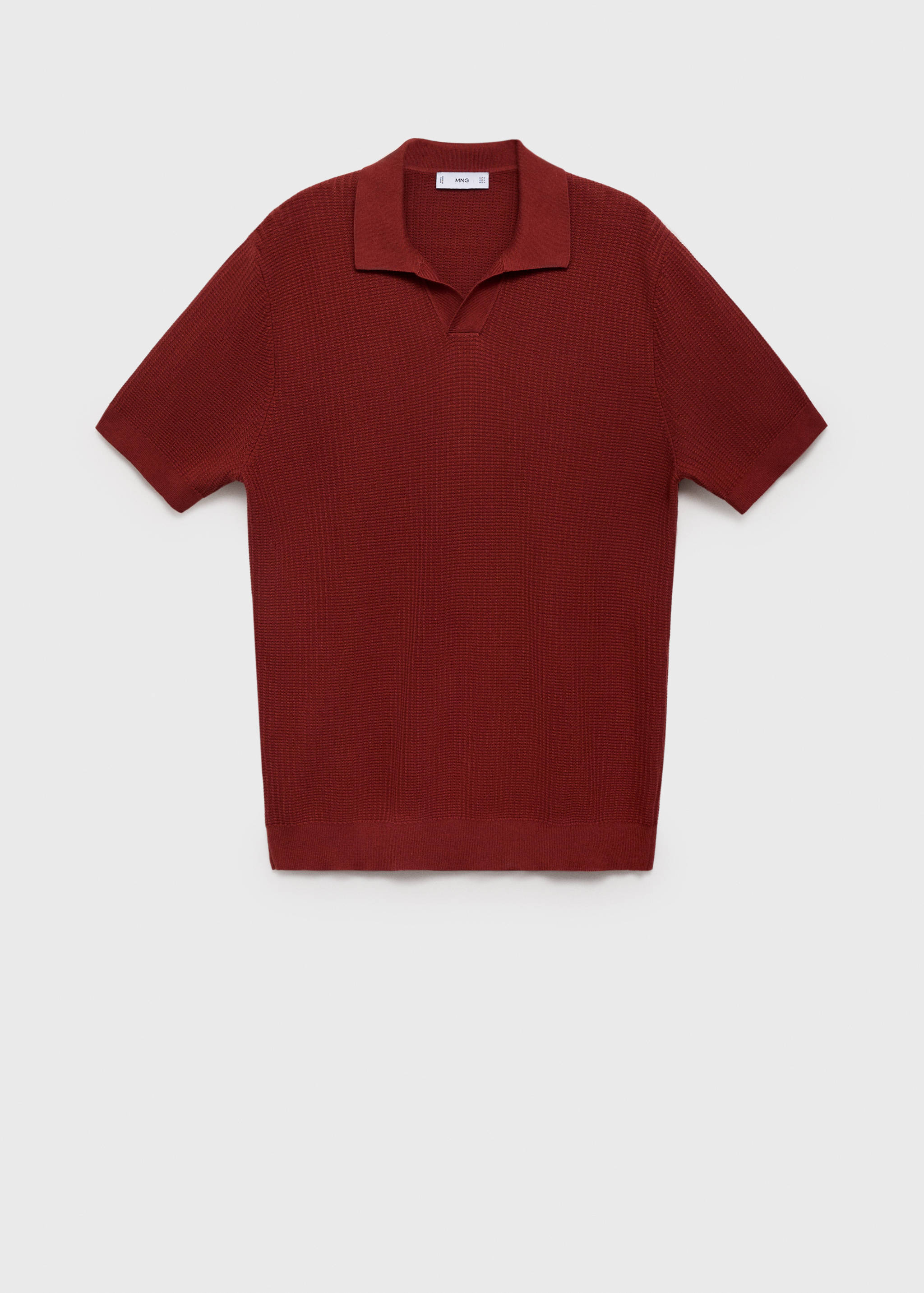 Structured cotton knitted polo shirt - Article without model