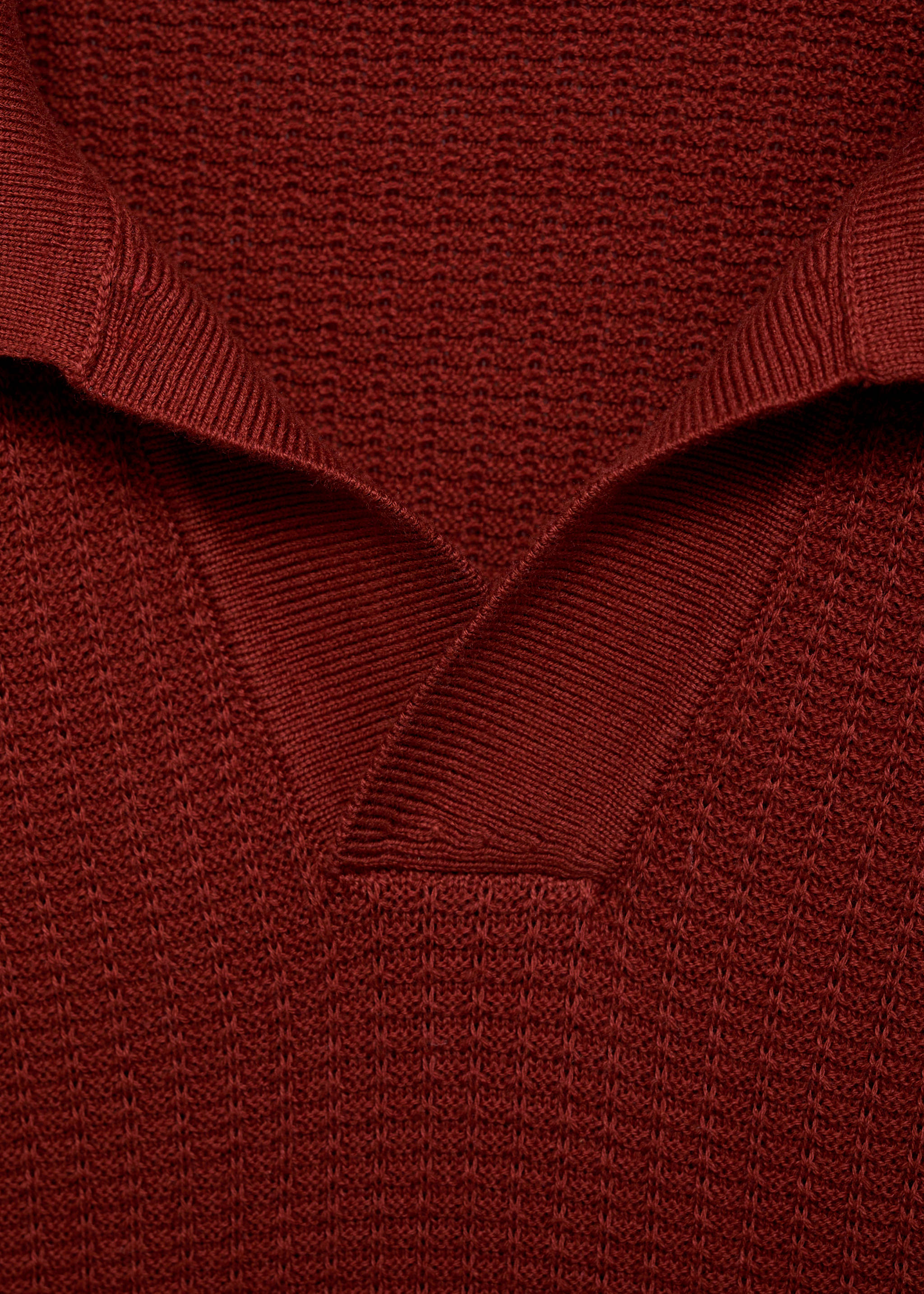 Structured cotton knitted polo shirt - Details of the article 8