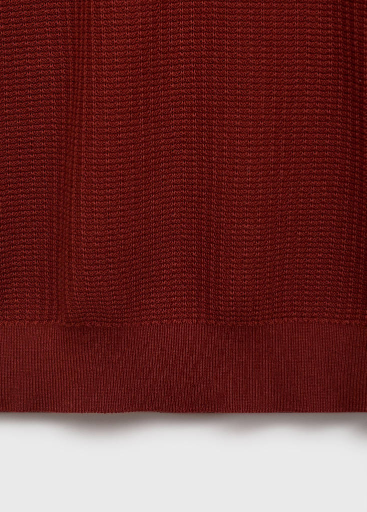 Structured cotton knitted polo shirt — Cherry
