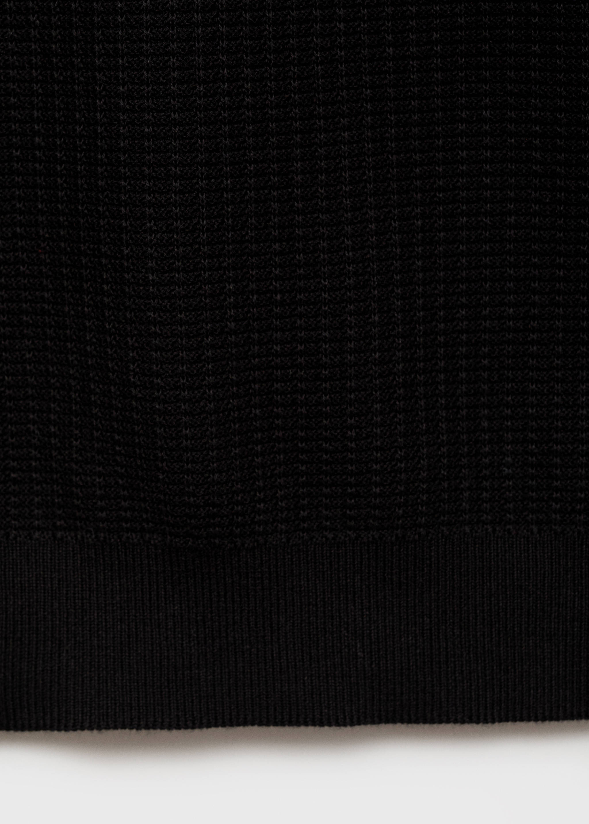 Structured cotton knitted polo shirt - Details of the article 0