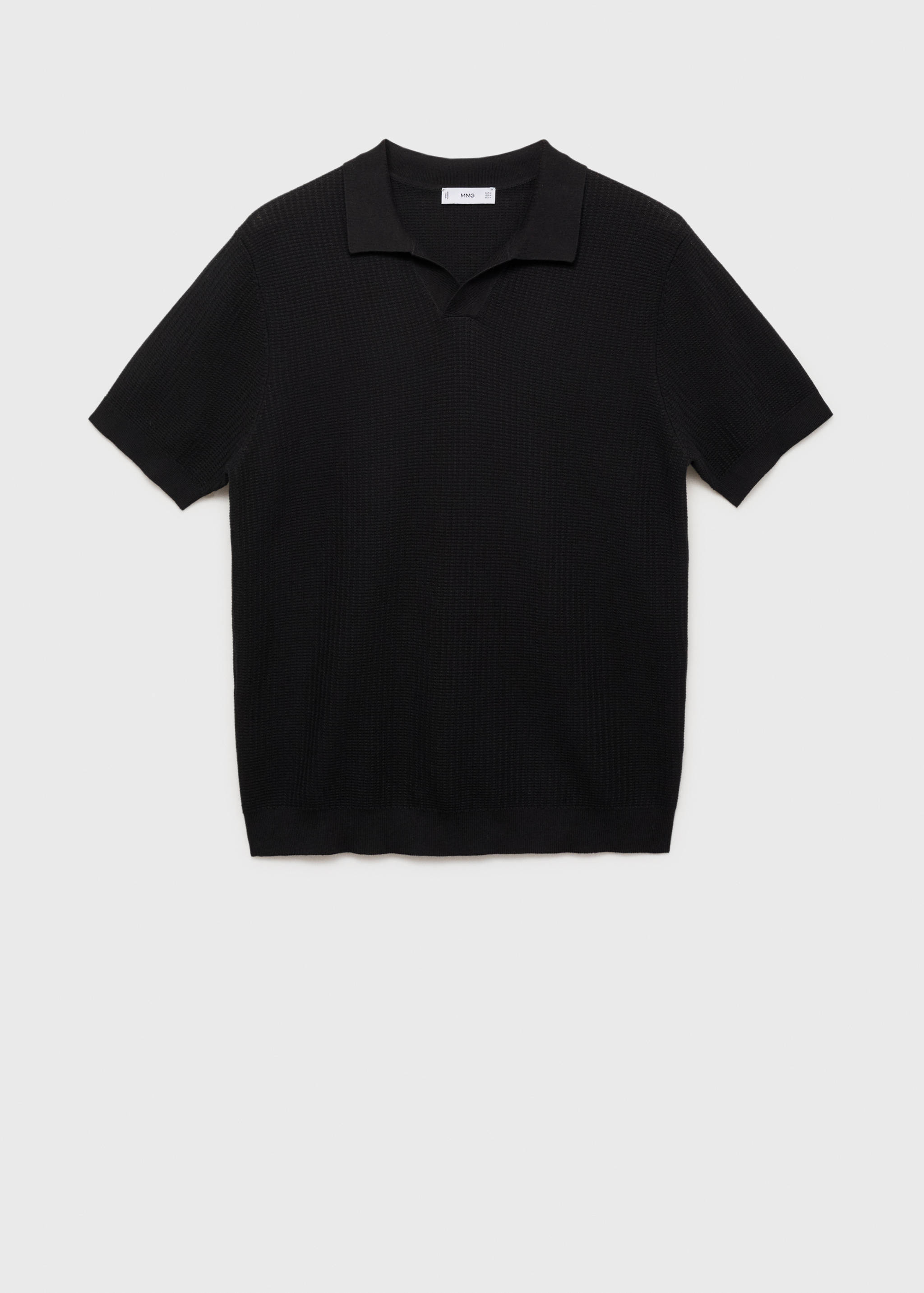 Structured cotton knitted polo shirt - Article without model