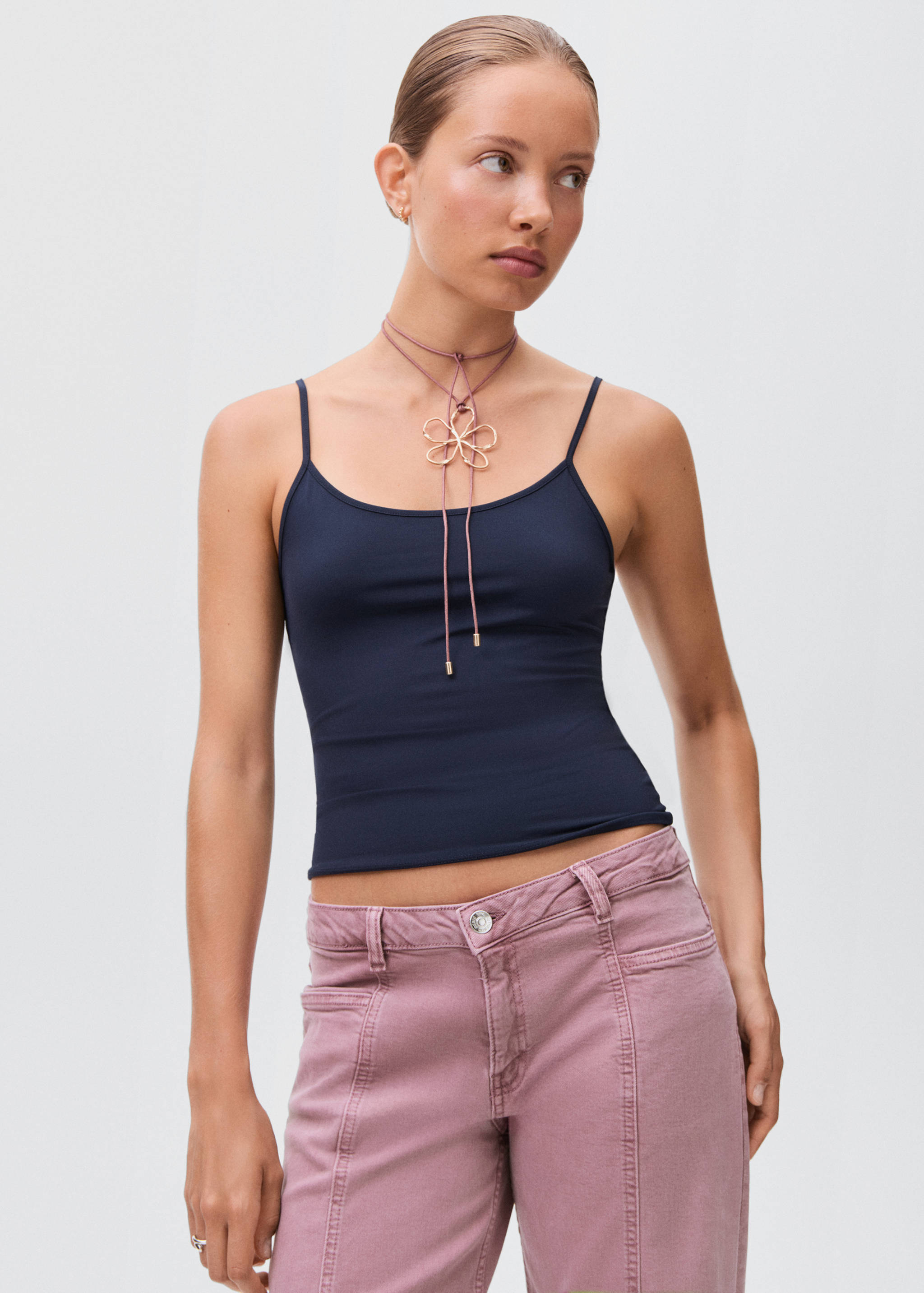 Plain strapless top - Medium plane