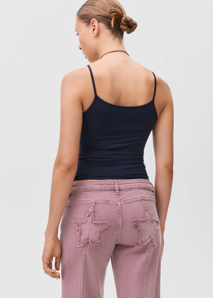 Plain strapless top — Navy