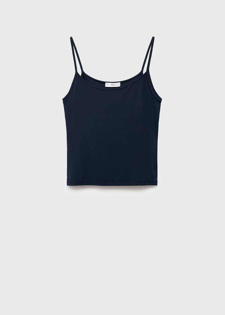 Plain strapless top — Navy