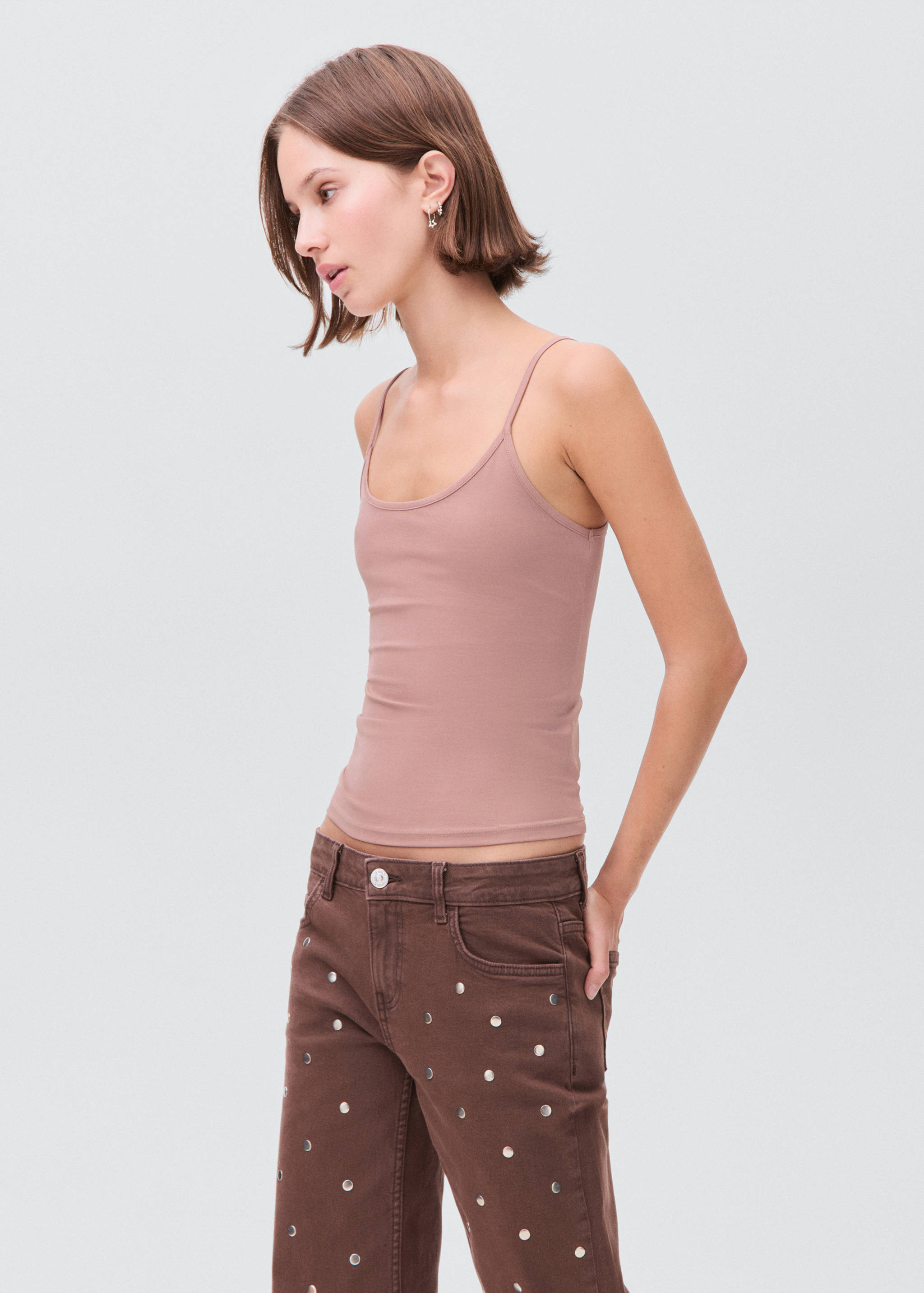 Top lino spalline - Piano medio