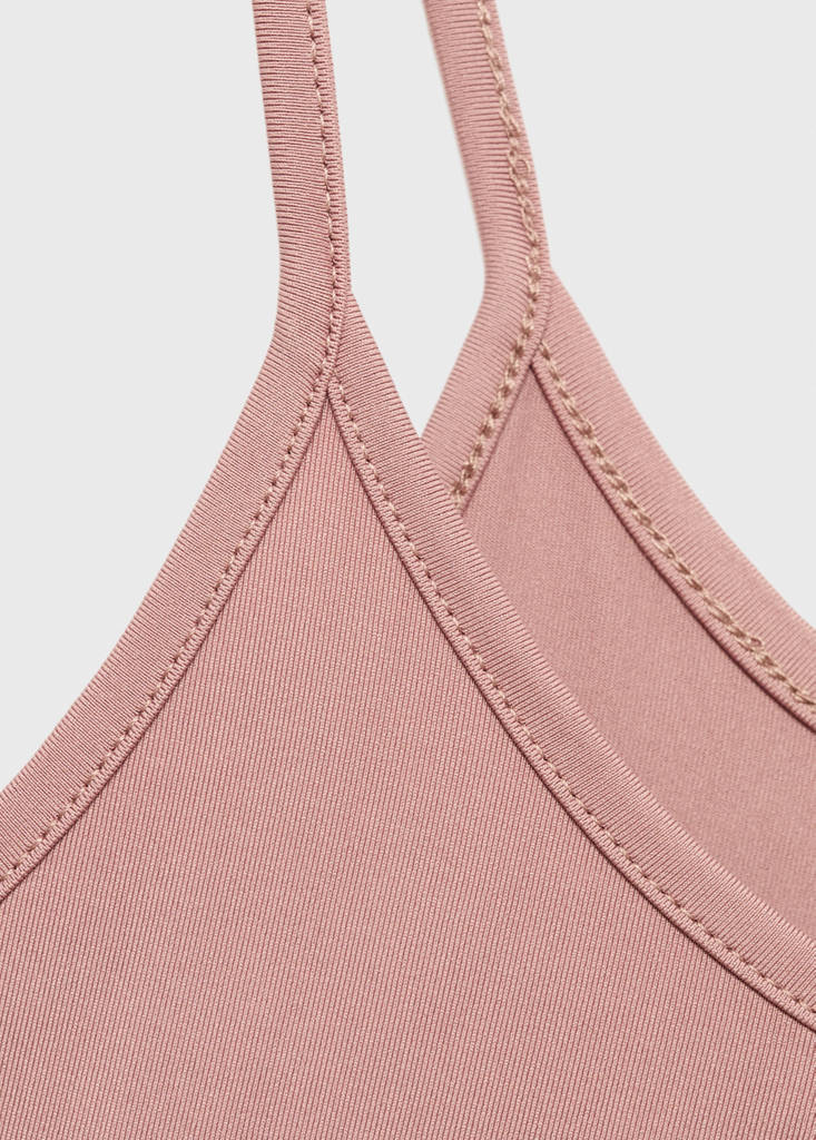 Plain strapless top — Pale Pink
