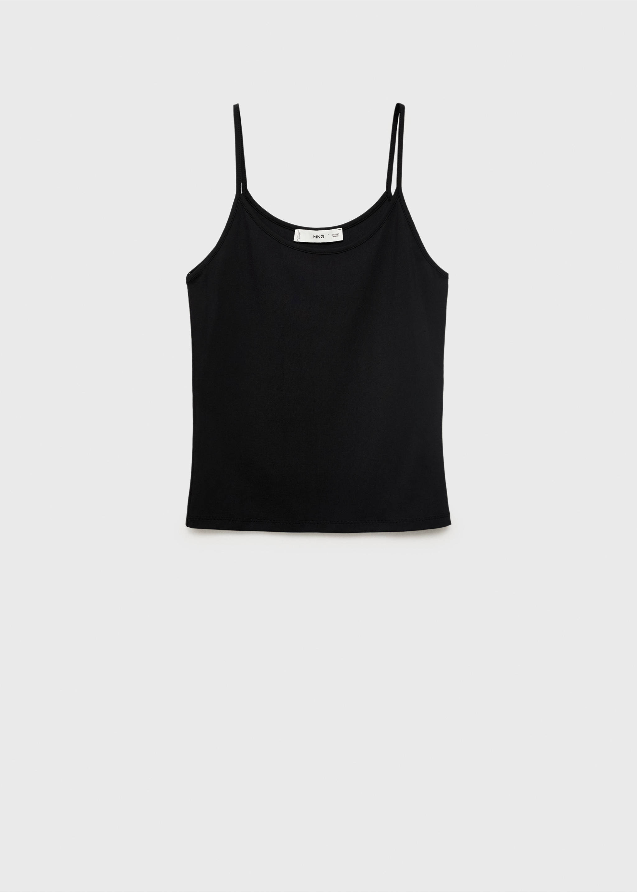 Однотонный топ на бретелях - Изделие без модели, Черный. Ref: 17012908-00.