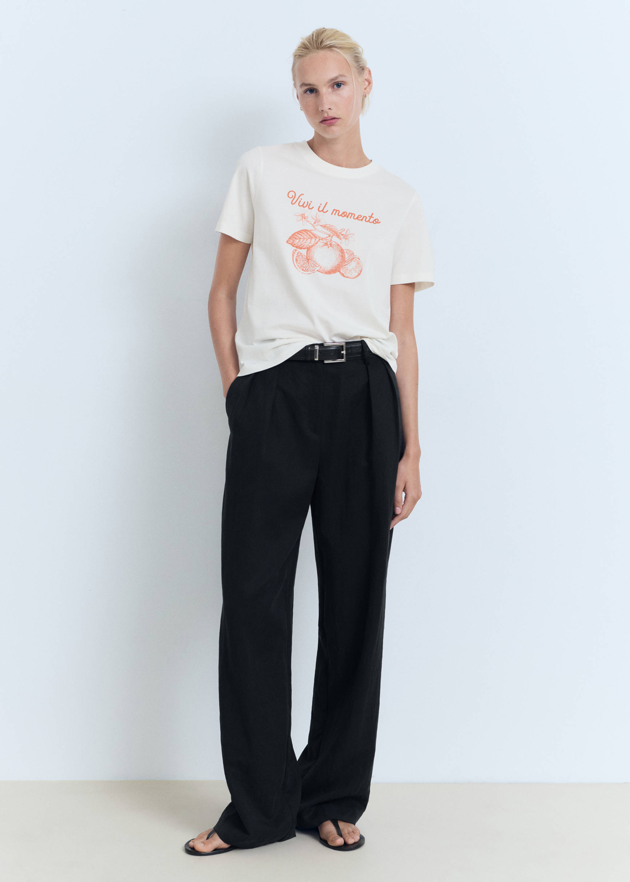 Bedrucktes Baumwoll-T-Shirt - Allgemeine Ansicht