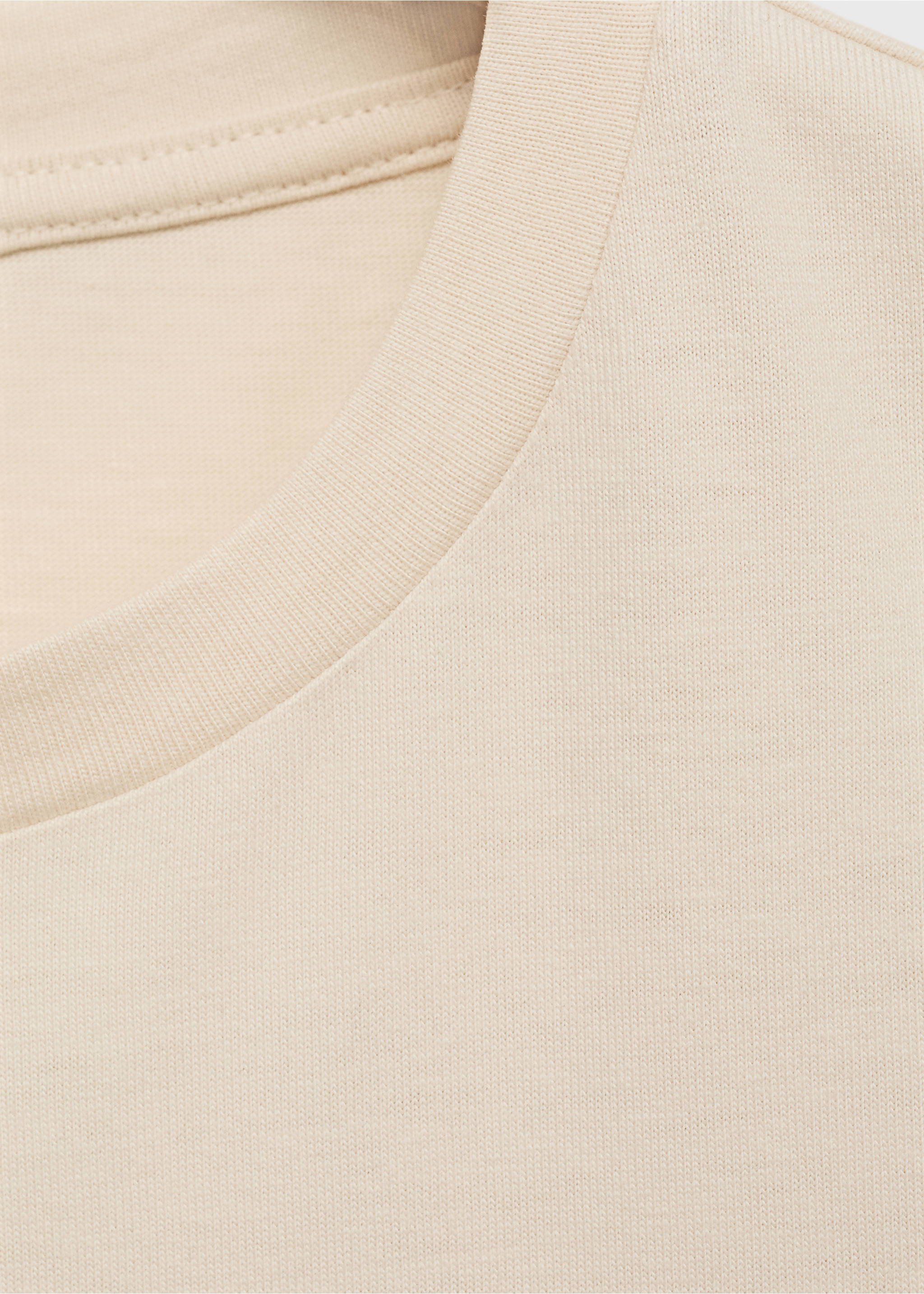 Floral-embroidered cotton t-shirt - Details of the article 8, Ecru. Ref: 17012910-00.