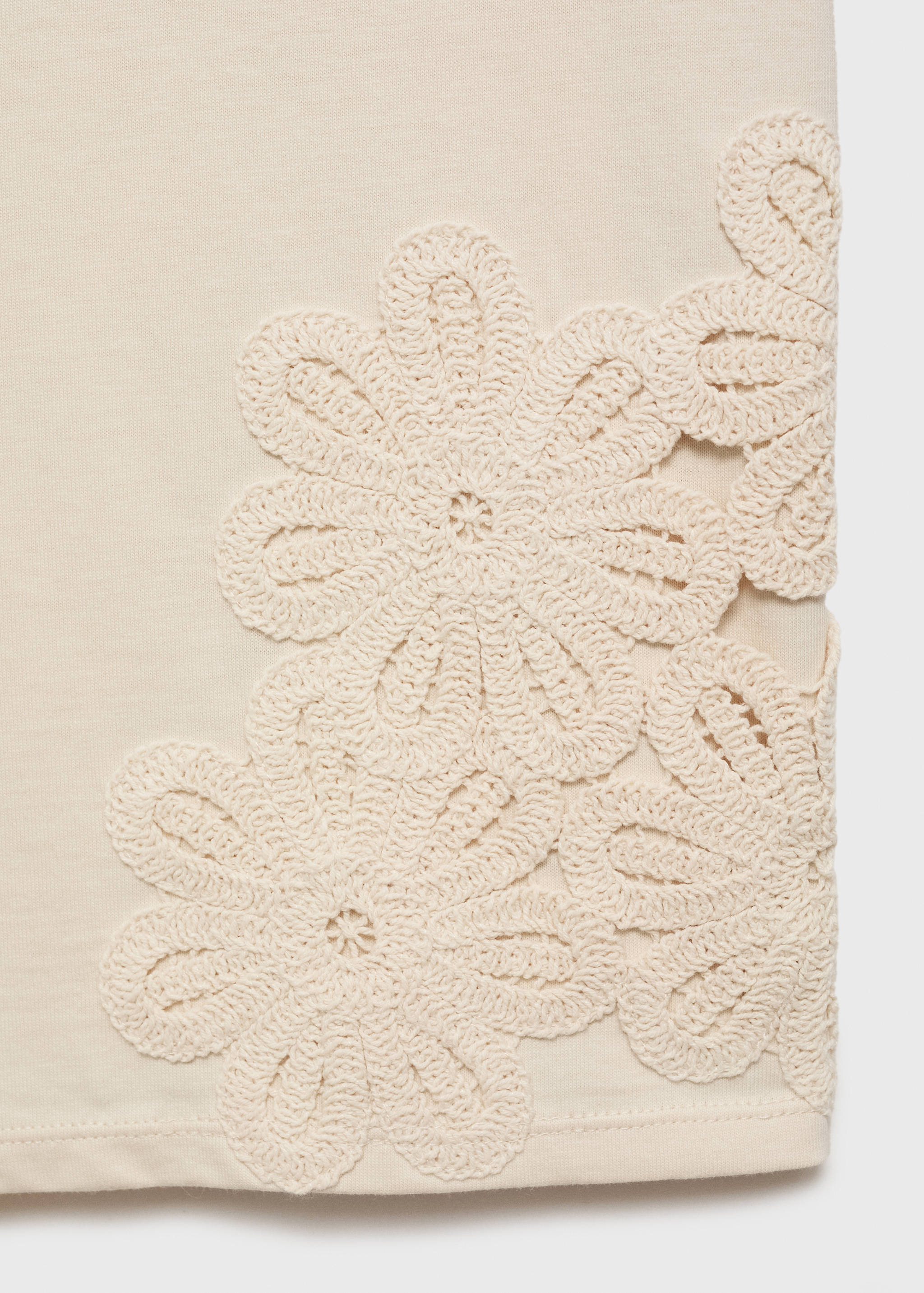 T-shirt coton broderie à fleur - Détail de l'article 0