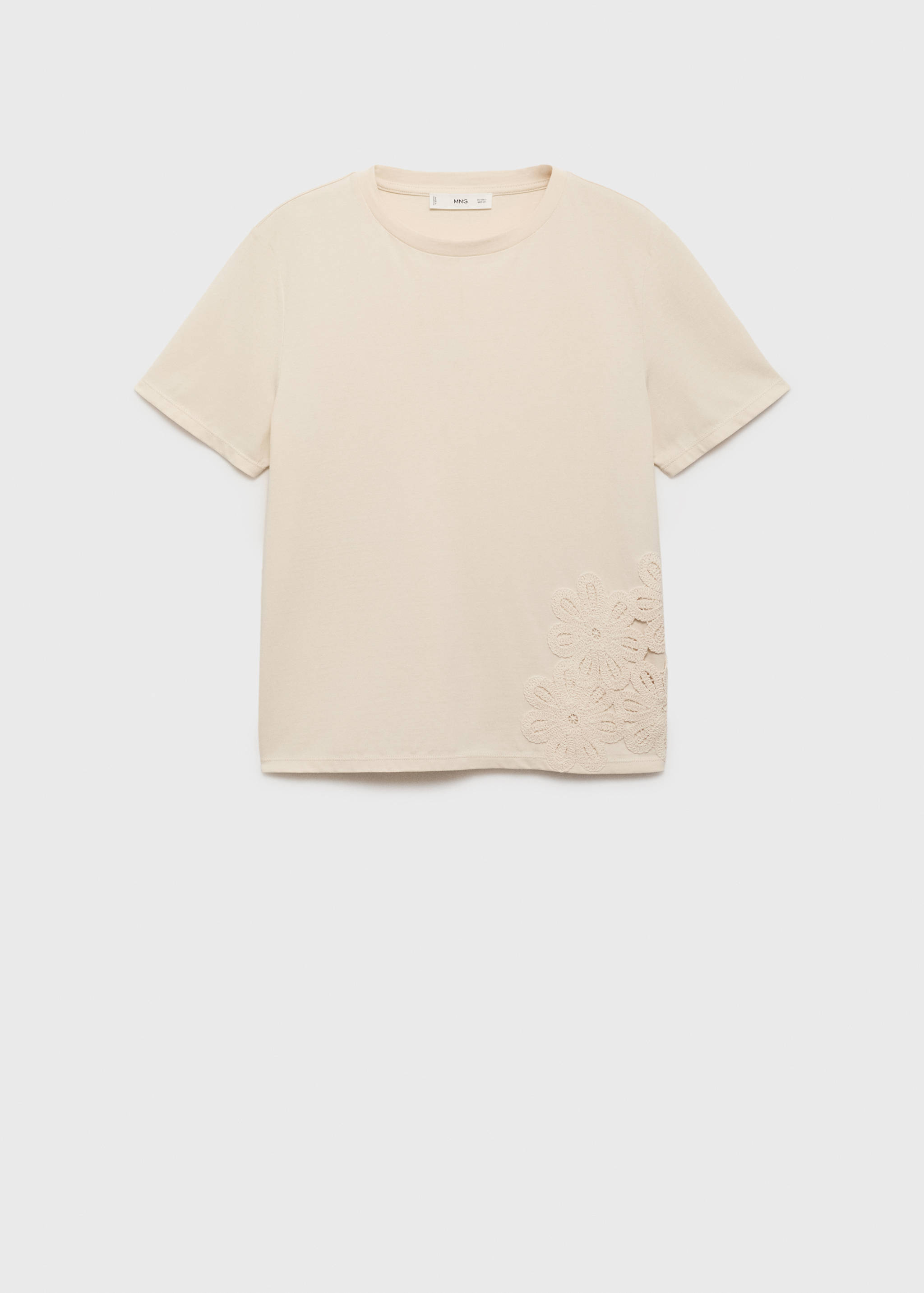 T-shirt coton broderie à fleur - Article sans modèle