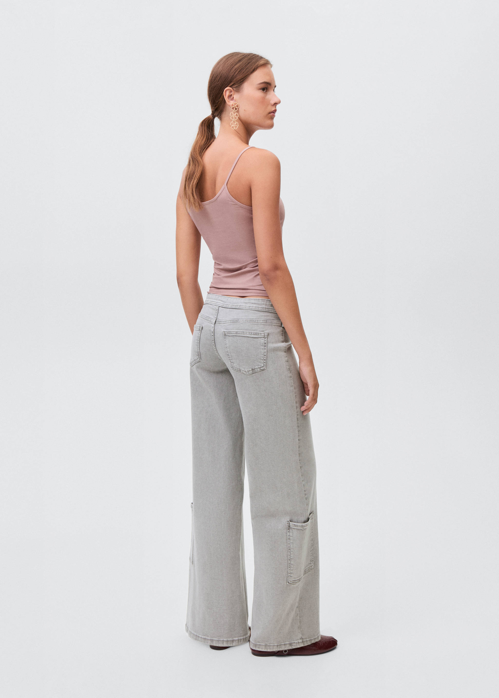Wide leg jeans with buckle - Reverse of the article