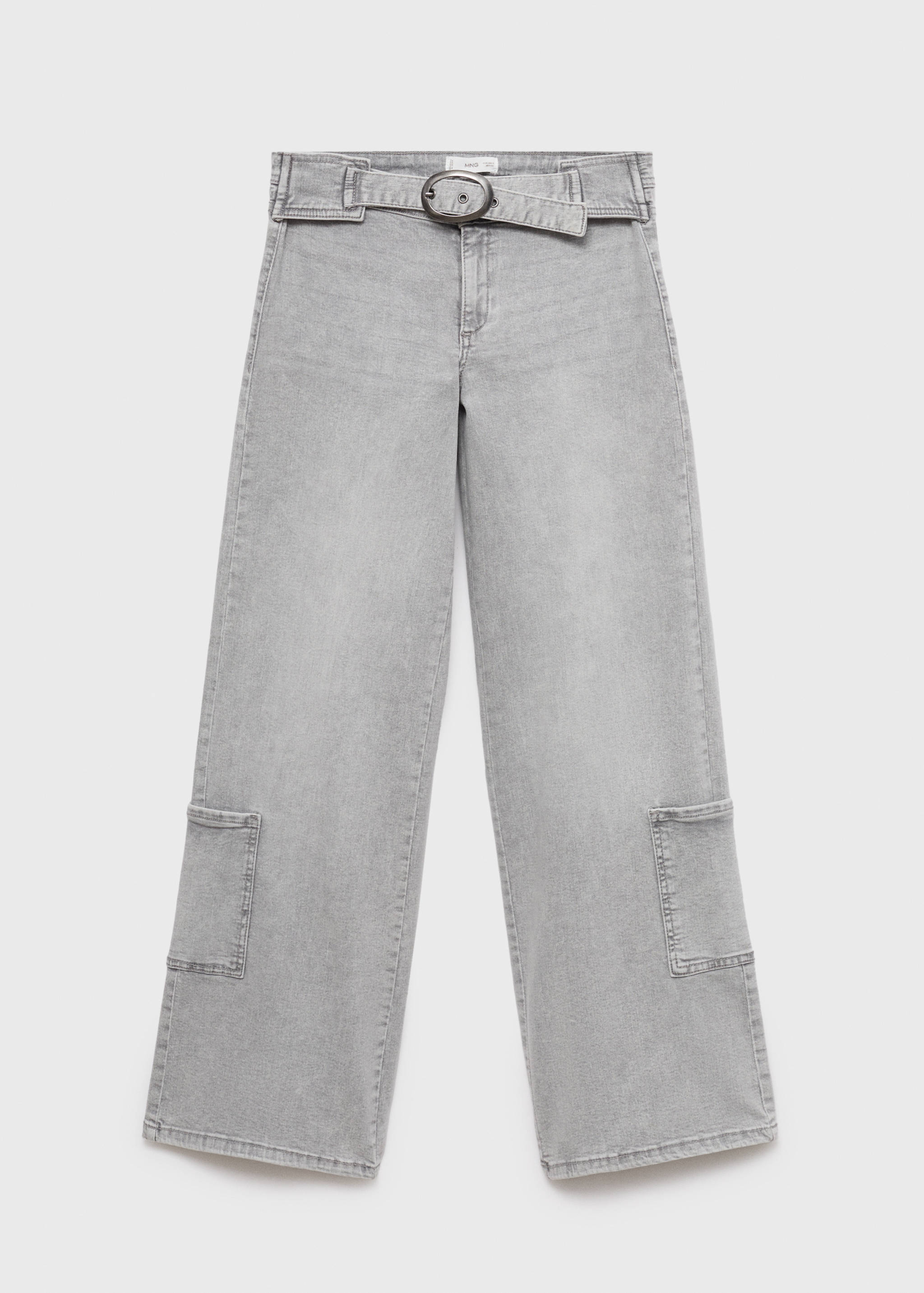 Wide leg jeans with buckle - Article without model