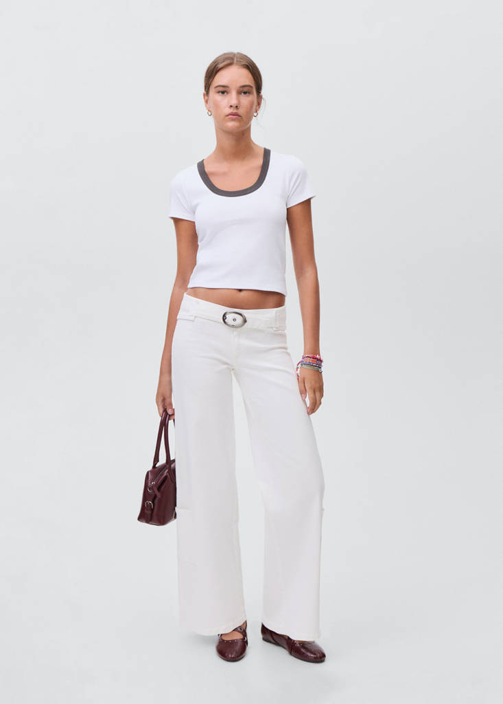 Wide leg jeans with buckle — Off White